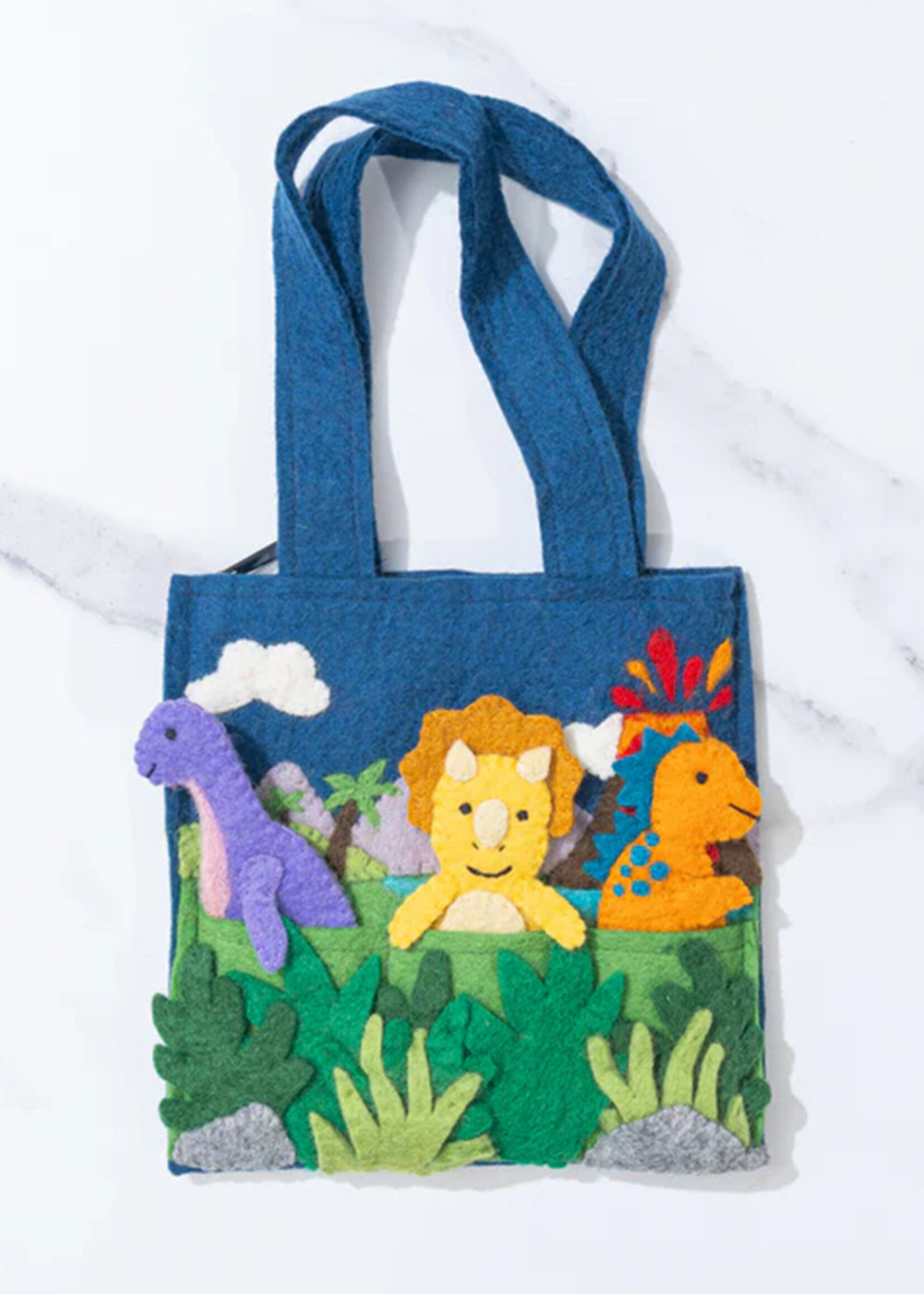 Global Goods Partners Dinosaur Felt Puppet Bag