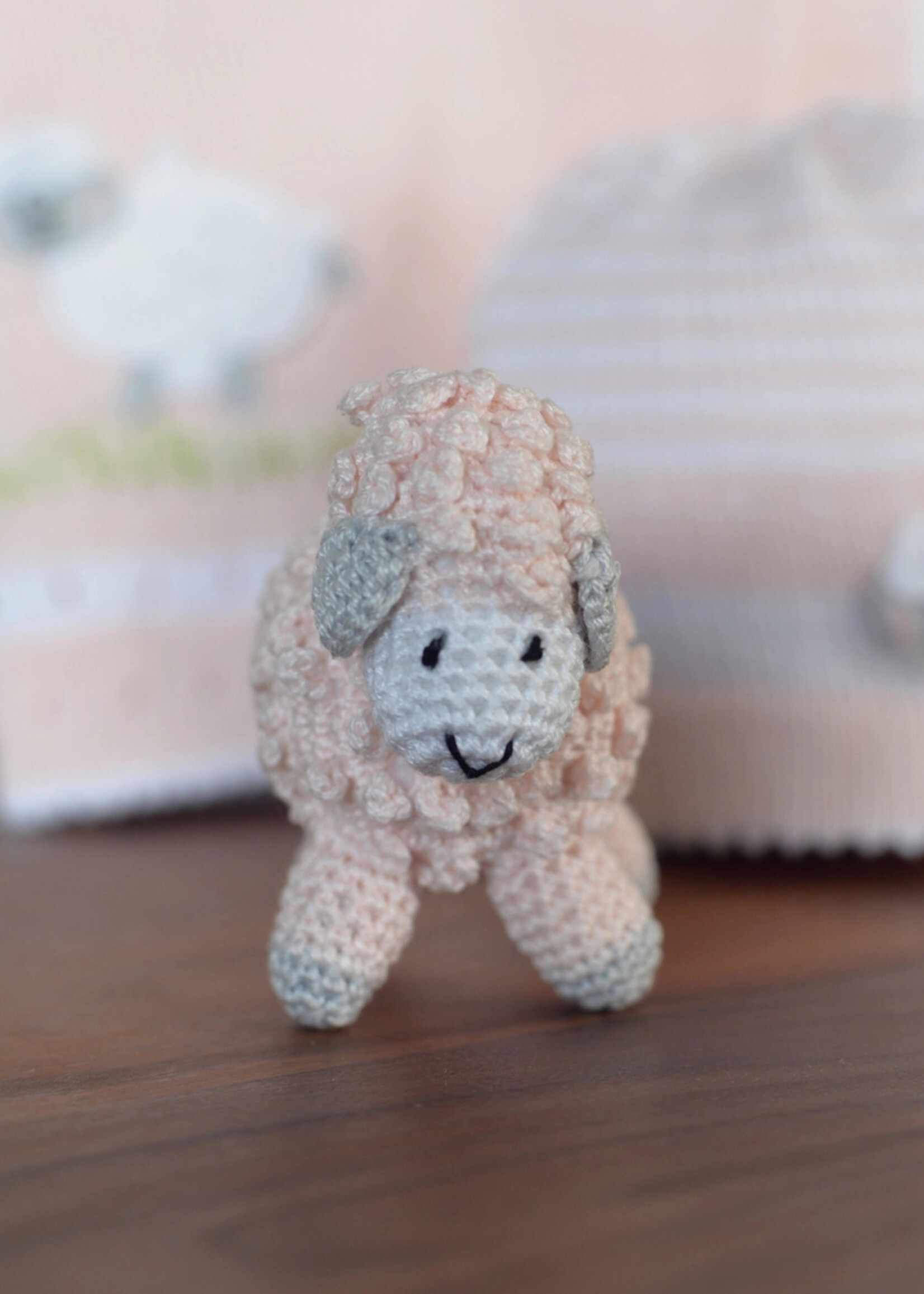 Melange Collection Crochet Toy Lamb - Pink