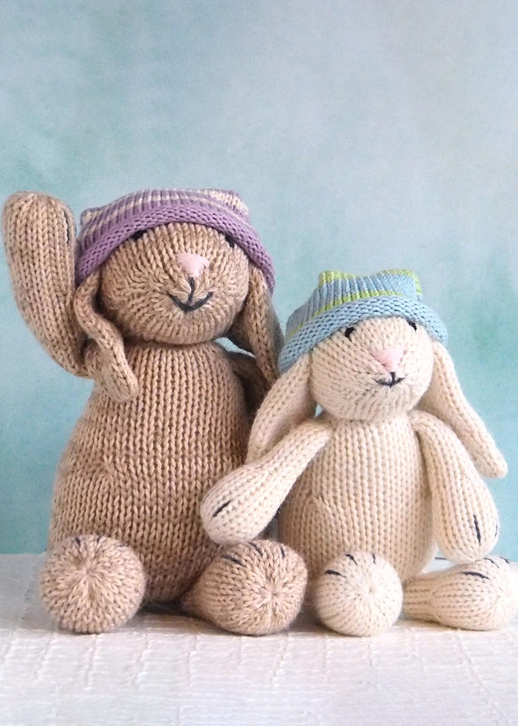 Melange Collection Knit Toy Brown Bunny with Slouch Hat