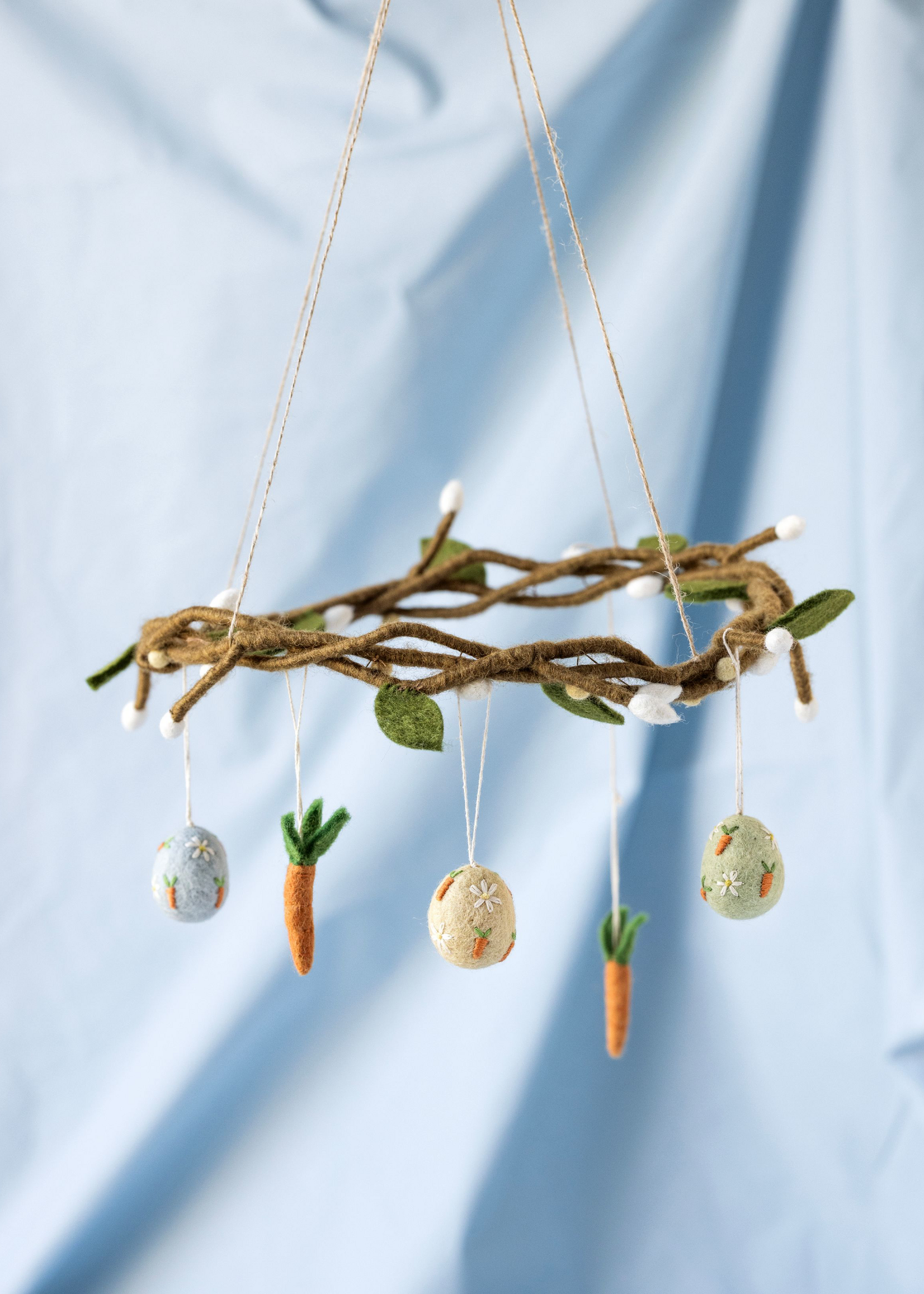 Gry and Sif Felt Easter Egg with Carrots Ornament Set