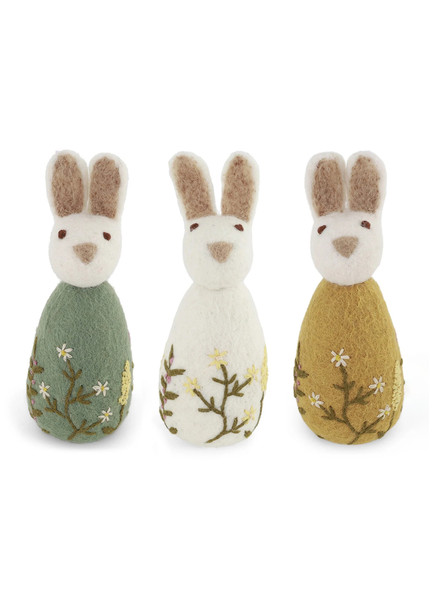 Gry and Sif Felt Big Bunny with Flower Embroidery