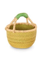 African Modern Pastel Green Baby Bolga Market Basket
