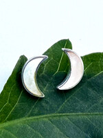 Women's Peace Collection Mother of Pearl Moon Stud Earrings