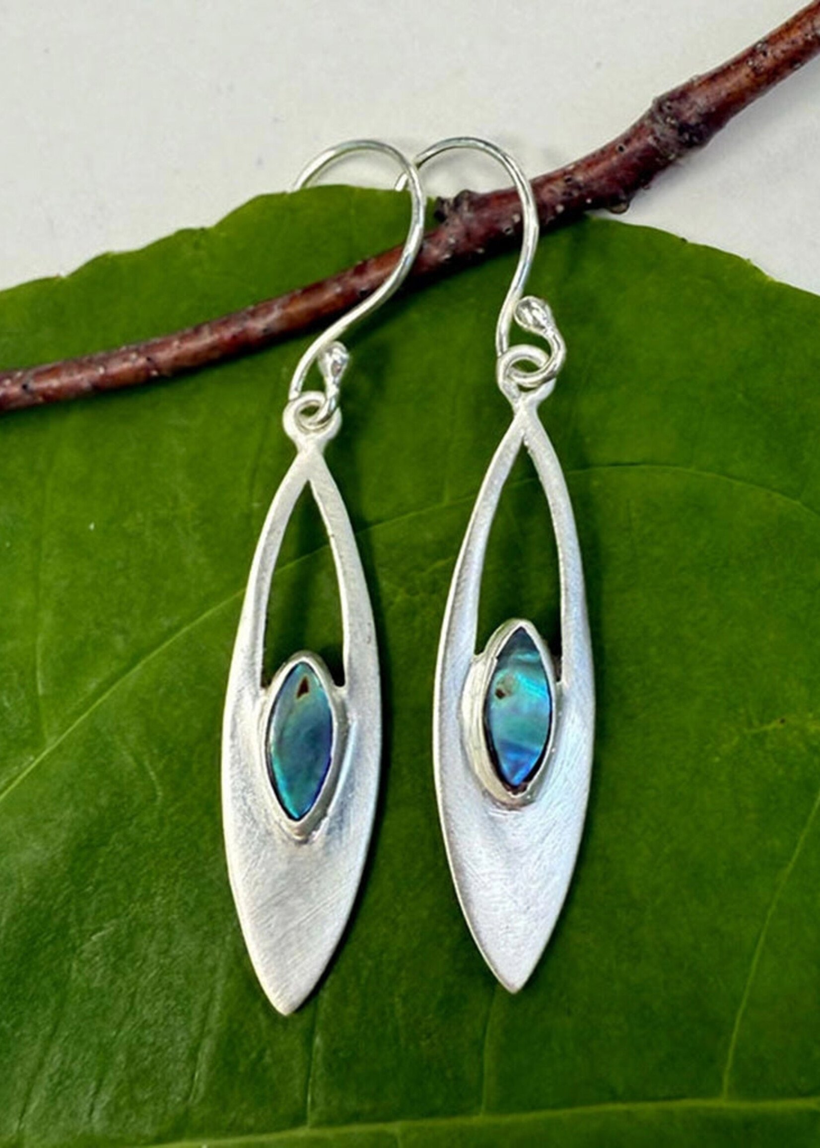 Women's Peace Collection Elliptical Abalone Earrings
