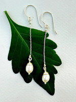Women's Peace Collection Pearl on a Chain Earrings