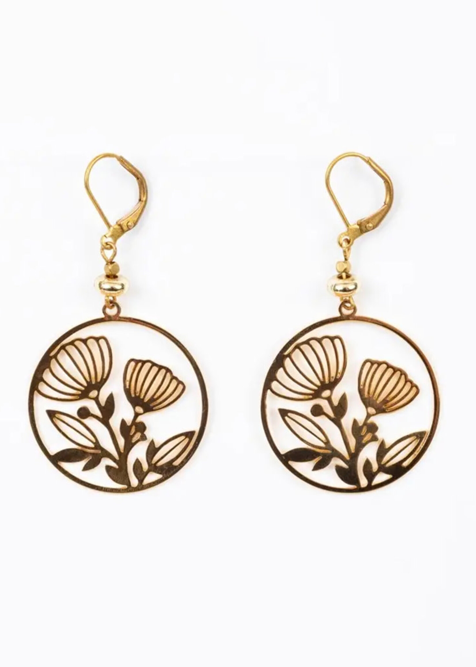 Altiplano Circle Frame Flower Earrings