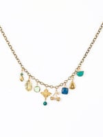 Altiplano Brass and Stone Charm Necklace