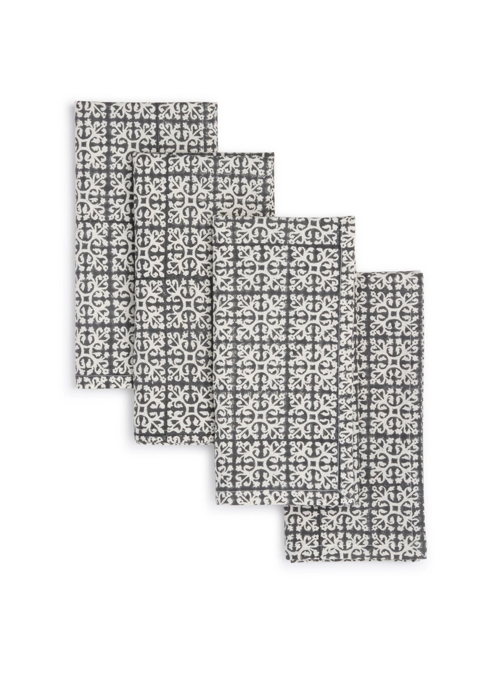 Sustainable Threads Brownie Block Print Napkins Set of 4