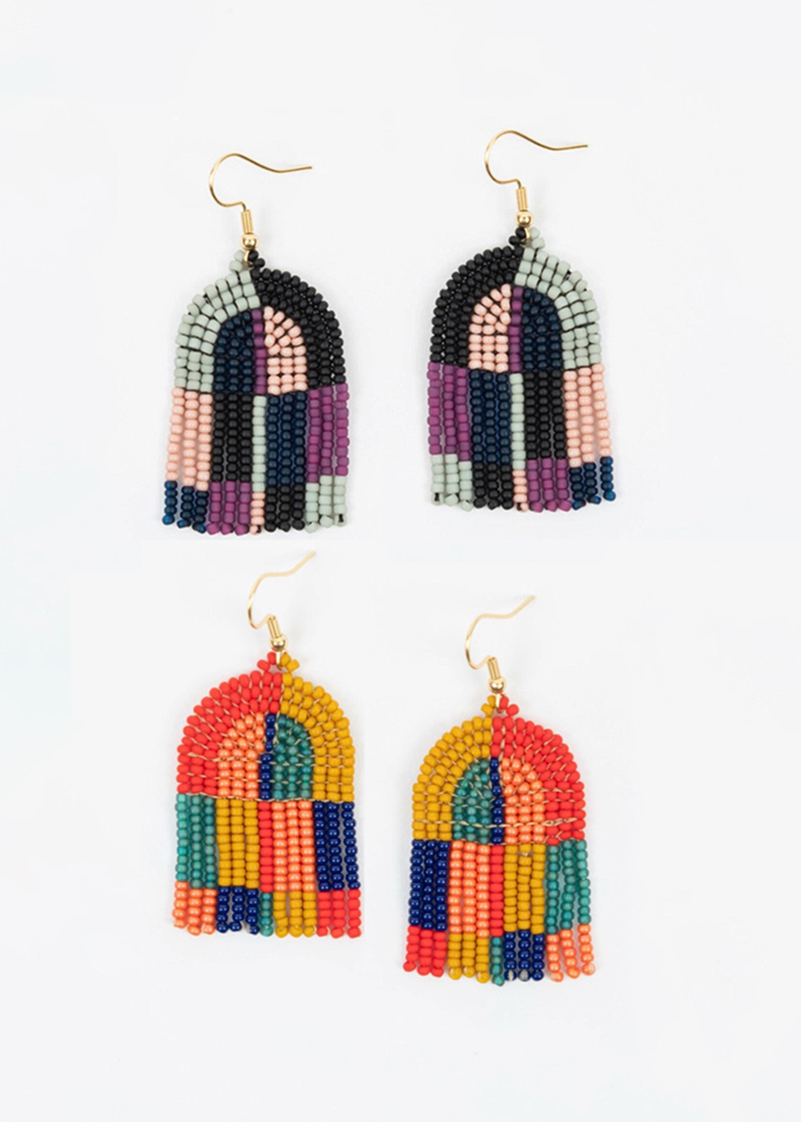 Altiplano Patchwork Arco Beaded Earrings