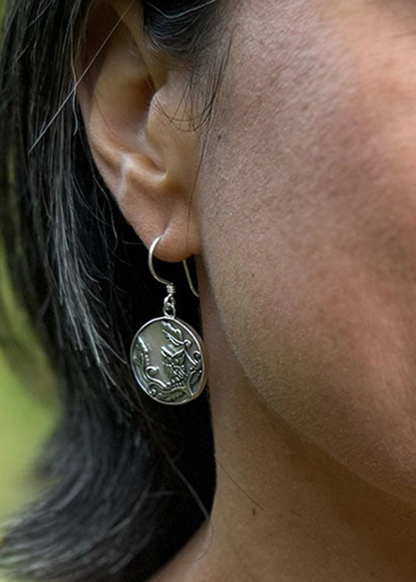 Women's Peace Collection Wise Owl Mother of Pearl Earrings