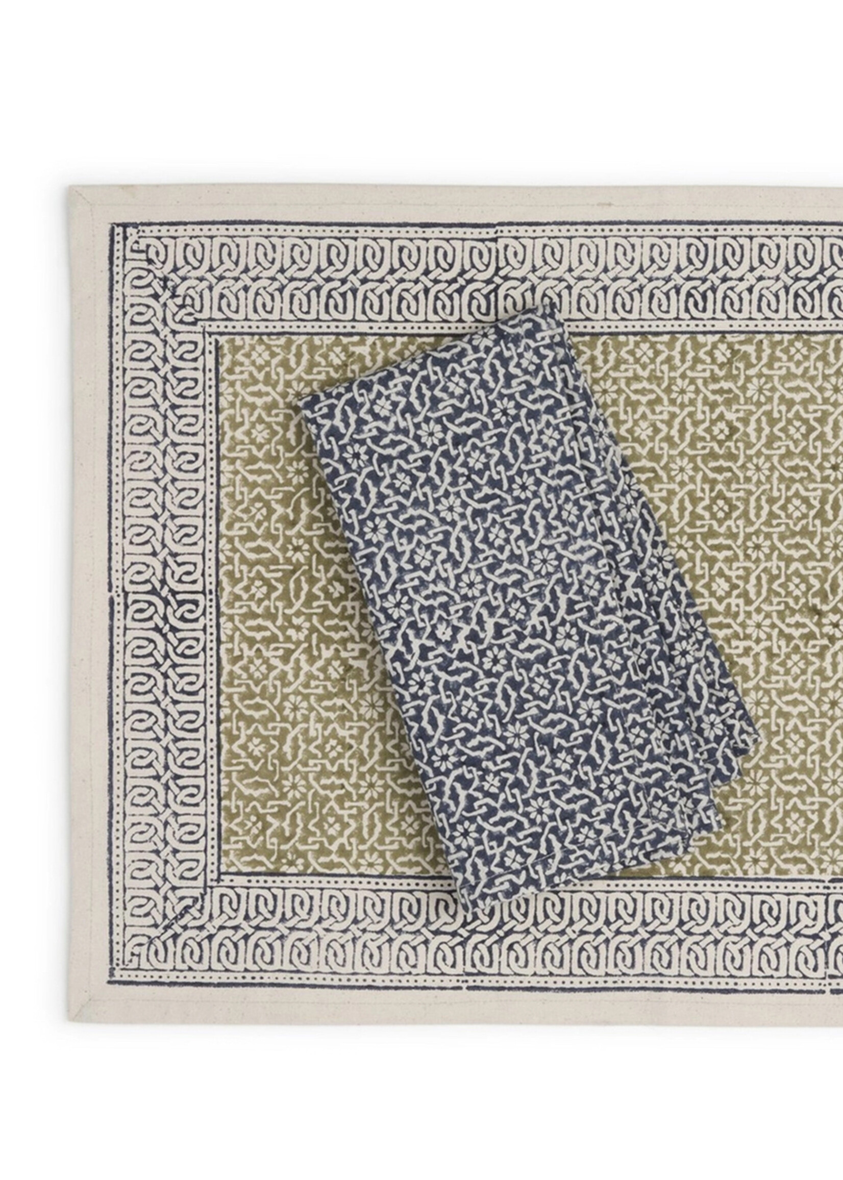 Sustainable Threads Blue Valley Block Print Napkins Set of 4