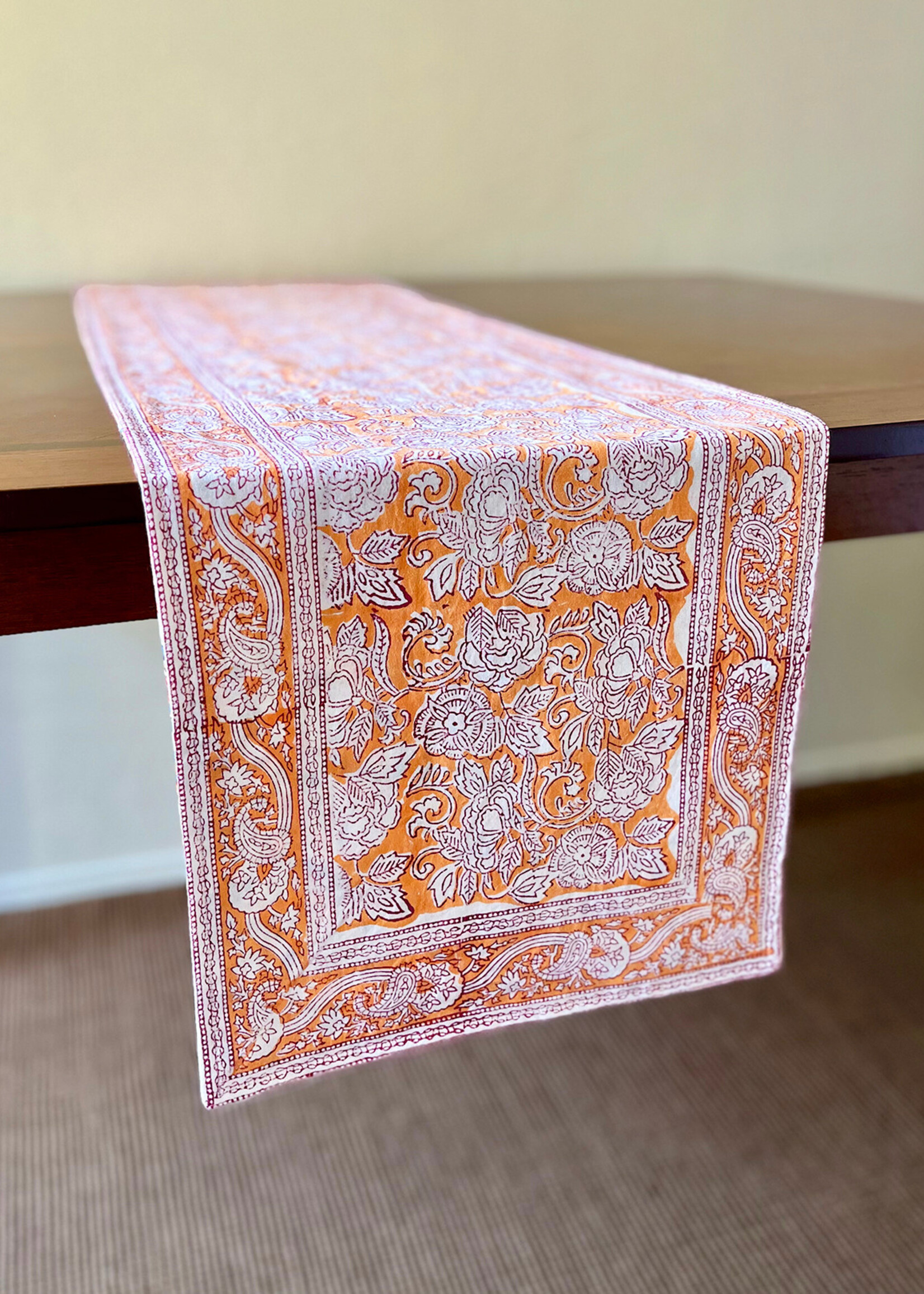 Natural Habitat 13" x 60" Rashmi Orange Table Runner