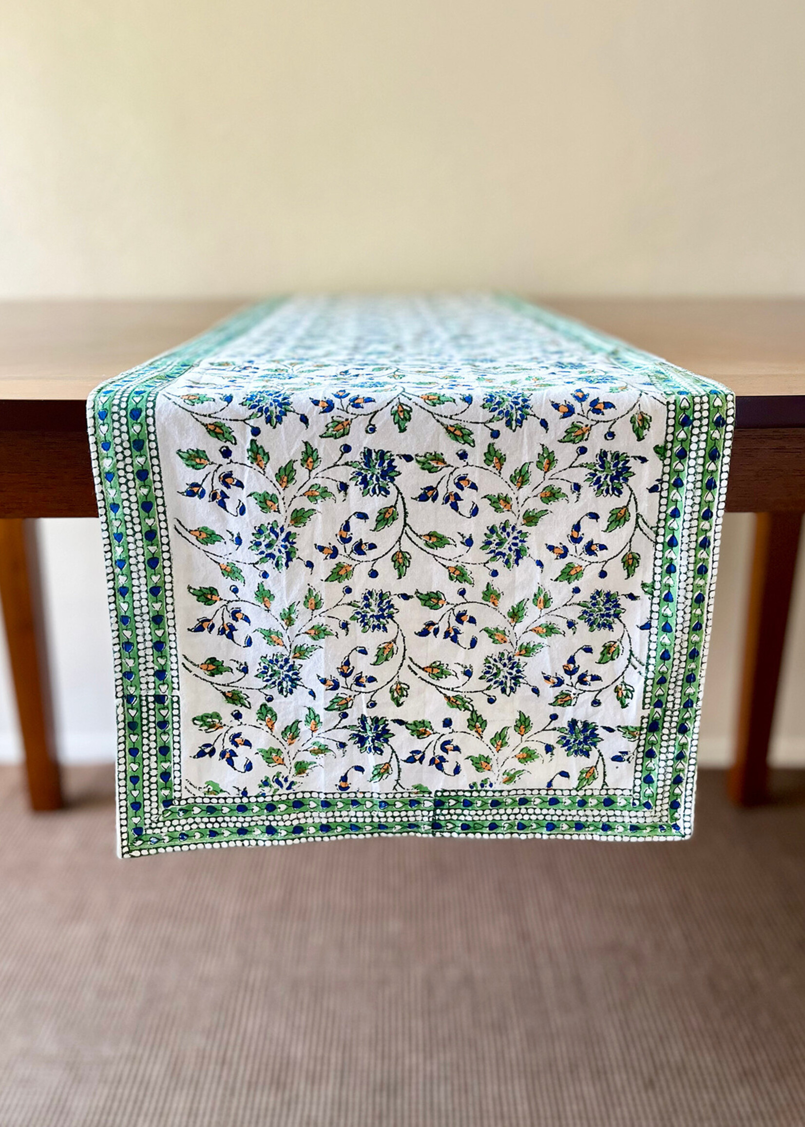 Natural Habitat 13" x 60" Country Garden Green Table Runner