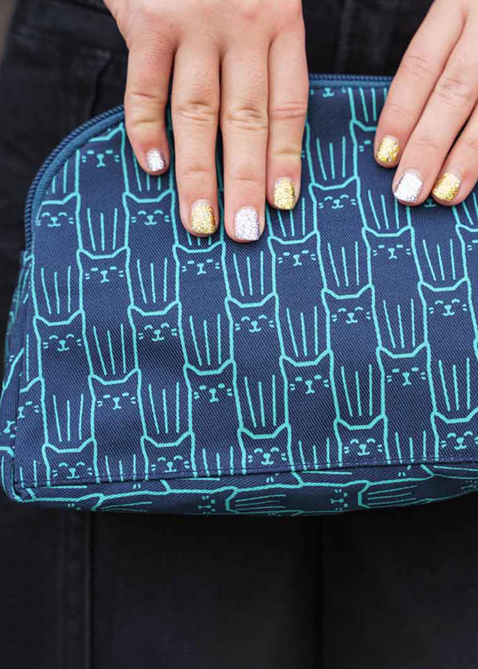 Malia Designs Cat Print Cosmetic Case