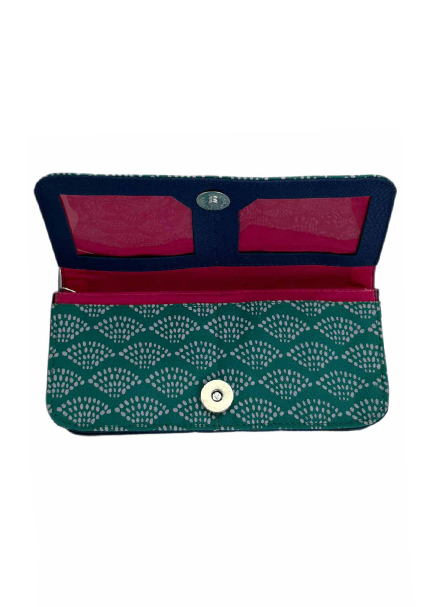 Malia Designs Cotton Canva Long Wallet - Geo Fan Print