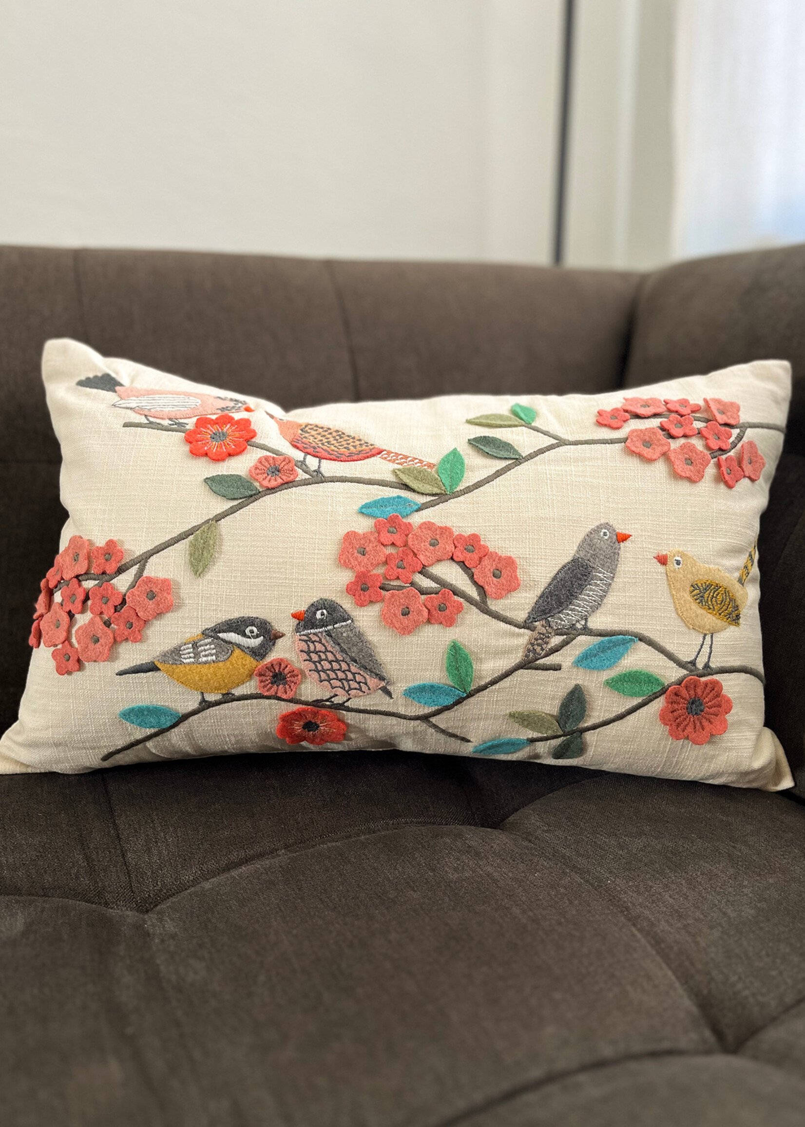 Natural Habitat Bird Flock Pillow - 12in x 20in