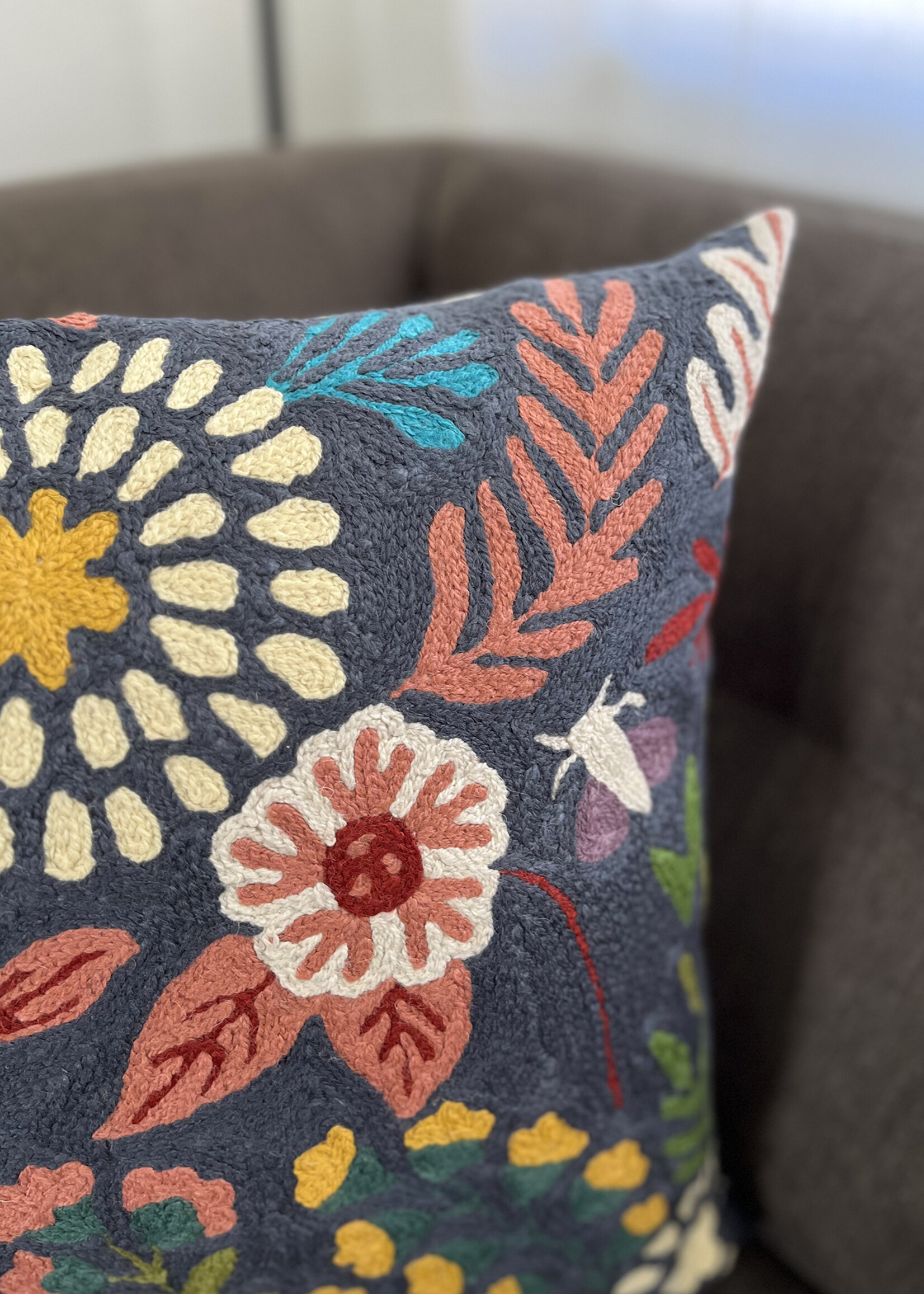 Natural Habitat 18" Botanical Charcoal Pillow