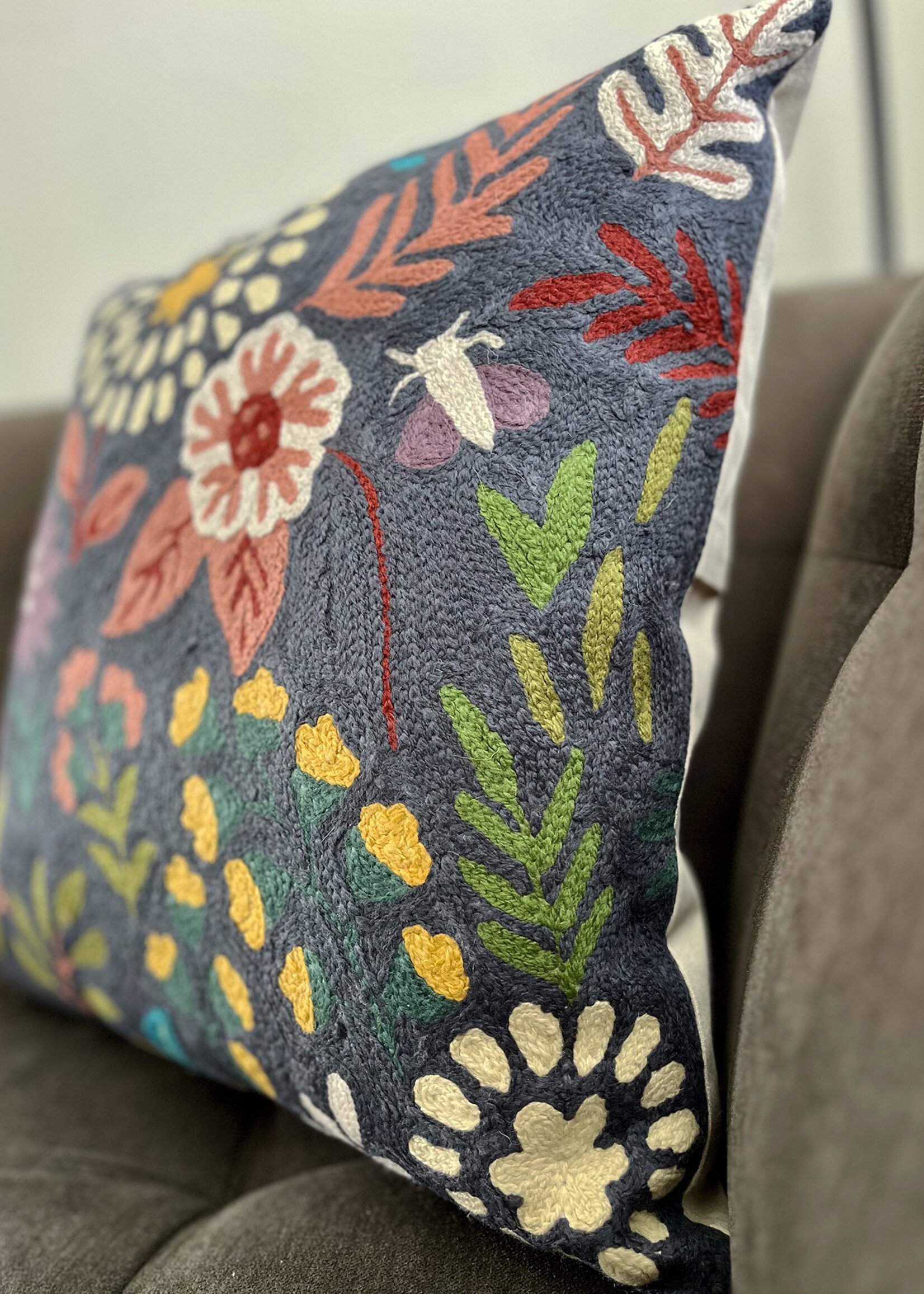 Natural Habitat 18" Botanical Charcoal Pillow