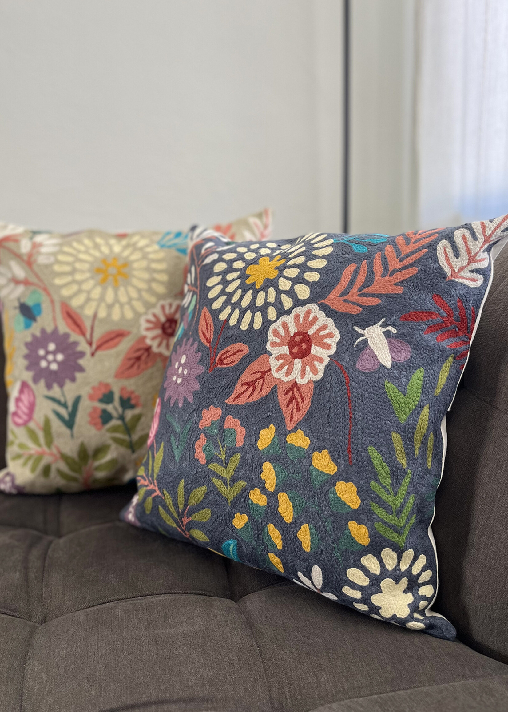 Natural Habitat 18" Botanical Charcoal Pillow