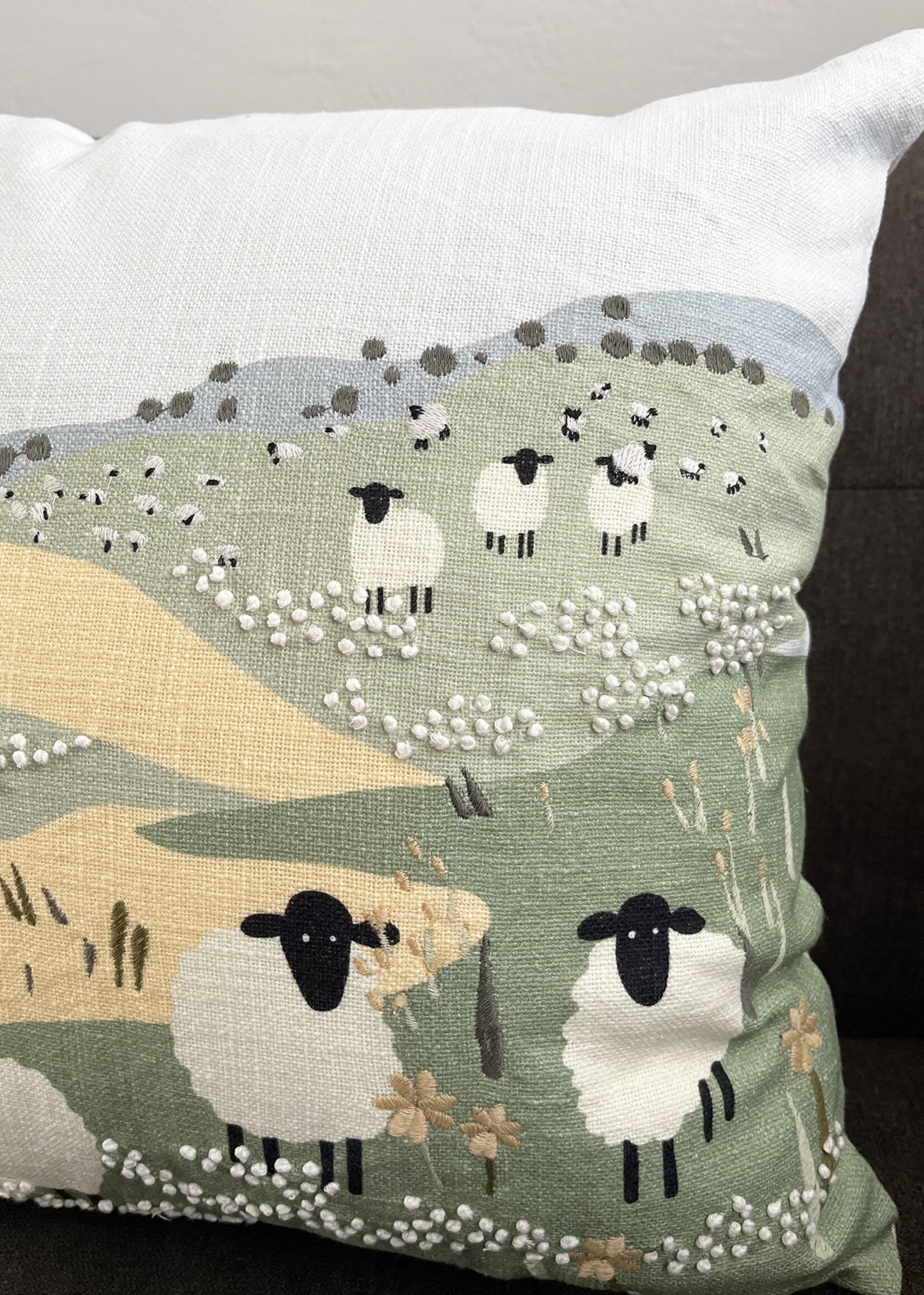 Natural Habitat 16" Wandering Sheep in a Meadow Pillow