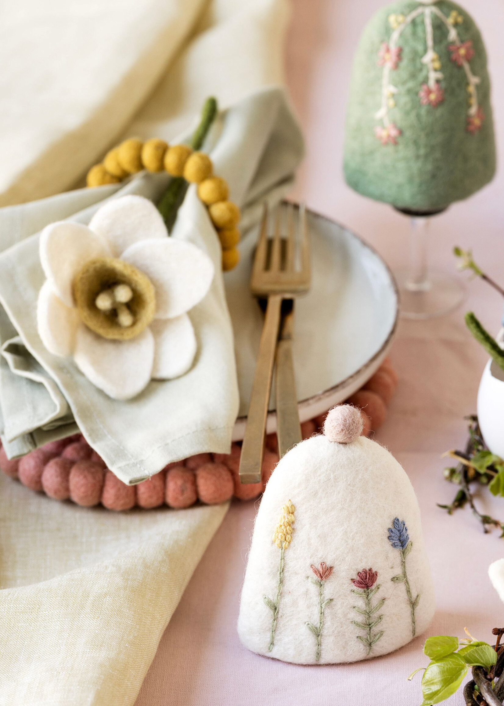 Gry and Sif Small Daffodil Felt Flower