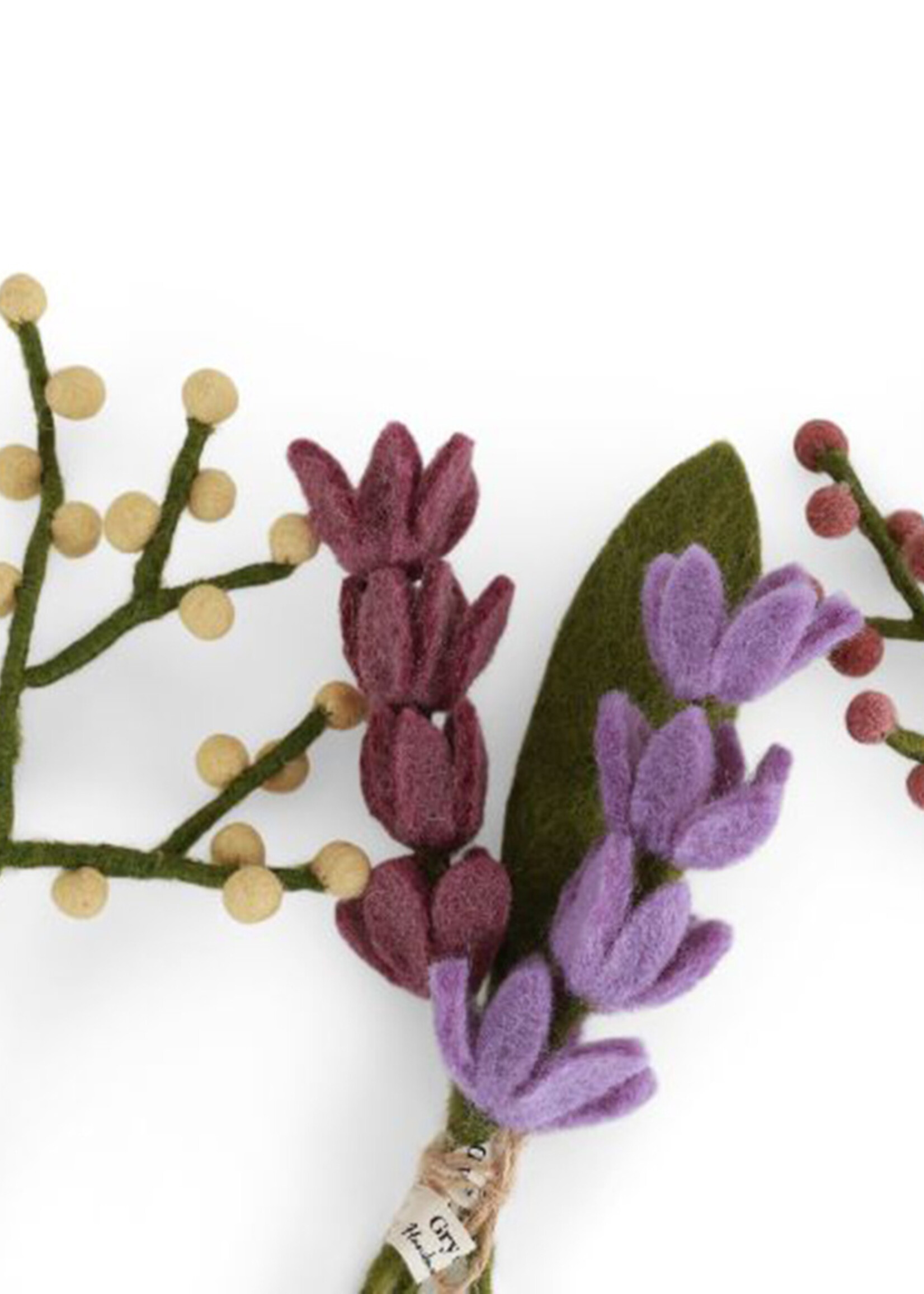 Gry and Sif Small Lavender & Leaf Felt Bouquet