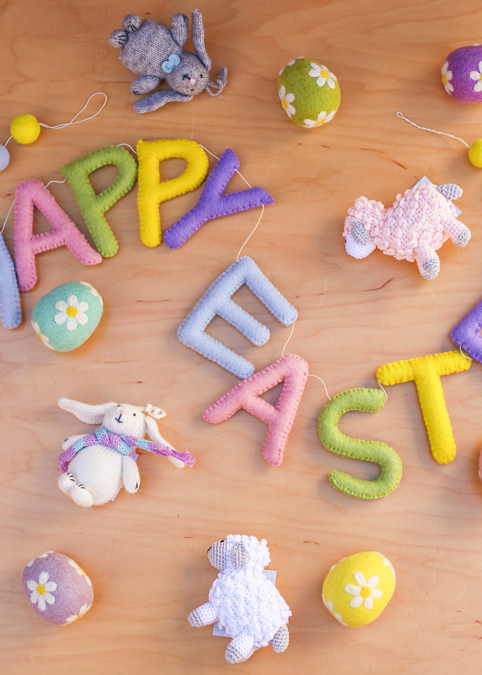 Melange Collection Crochet Toy Lamb - Pink