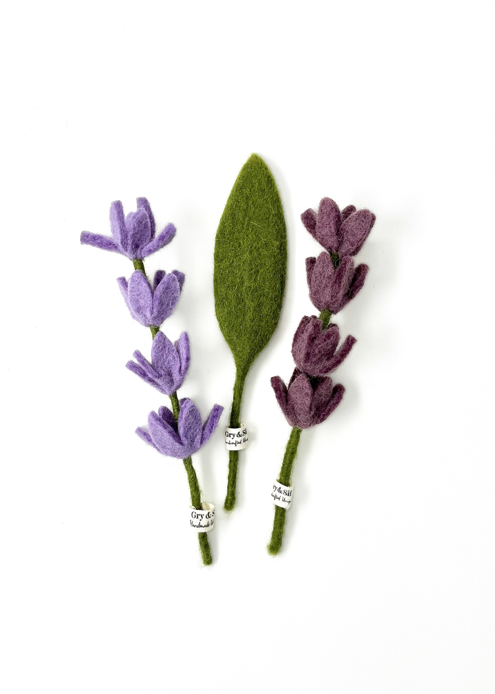 Gry and Sif Small Lavender & Leaf Felt Bouquet
