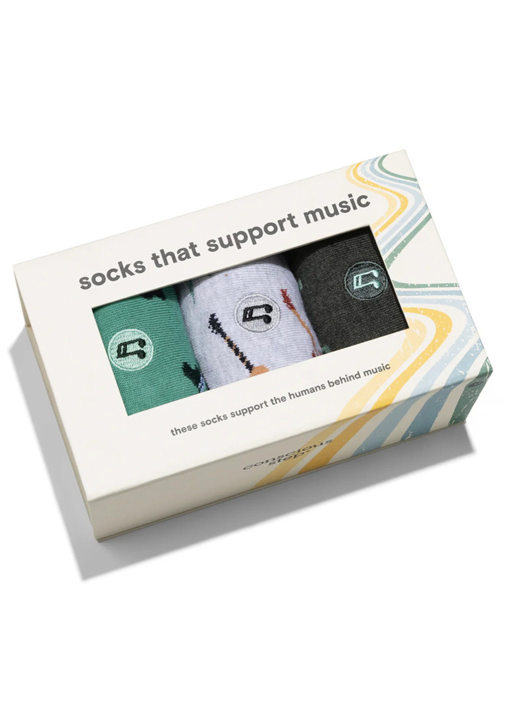 Conscious Step Men's Sock Box that Supports Music