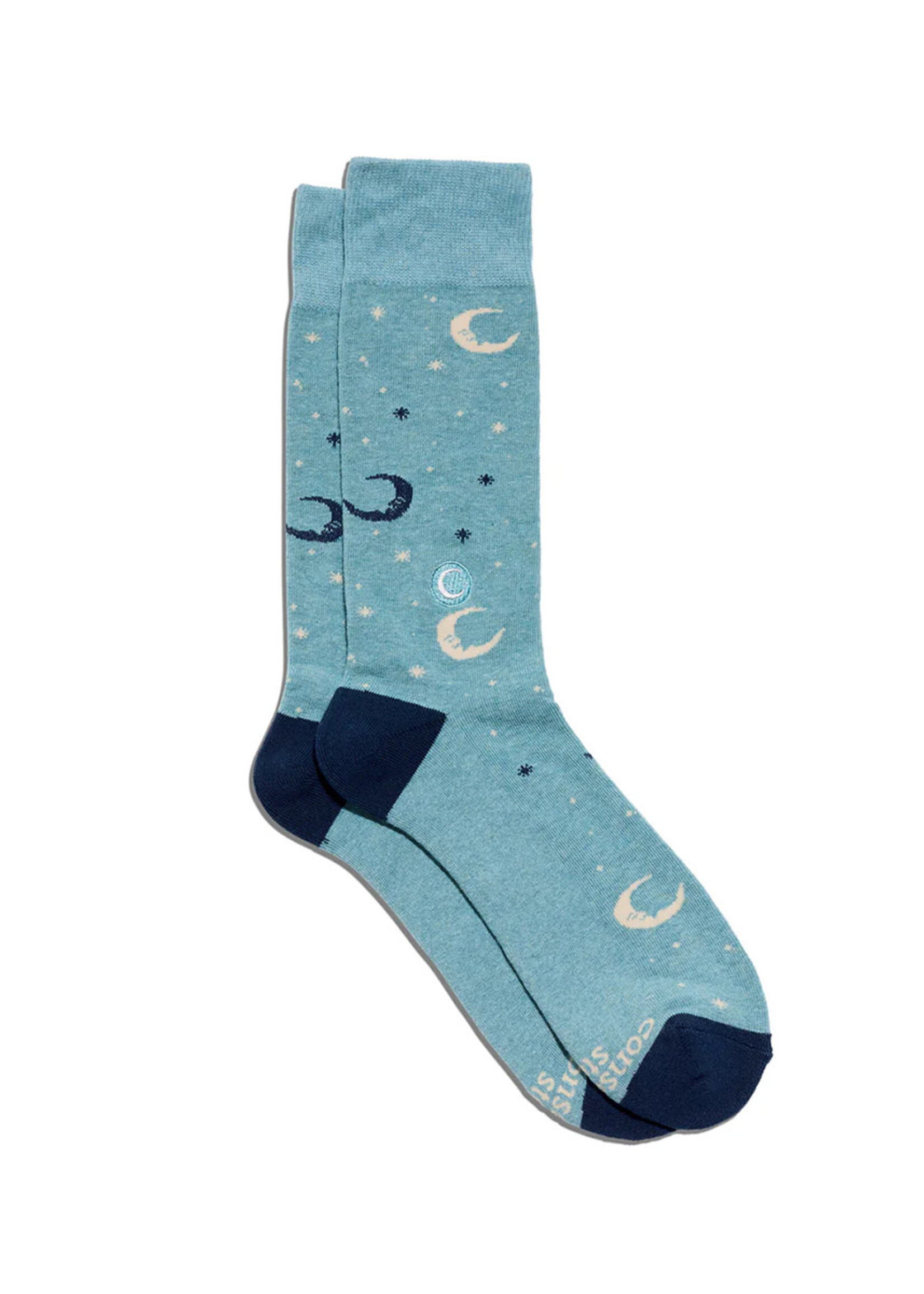 Conscious Step Women's Blue Lunar Socks - Supports Women's Equality