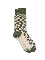 Conscious Step Women's Green Groovy Grid Socks - Supports Women's Equality
