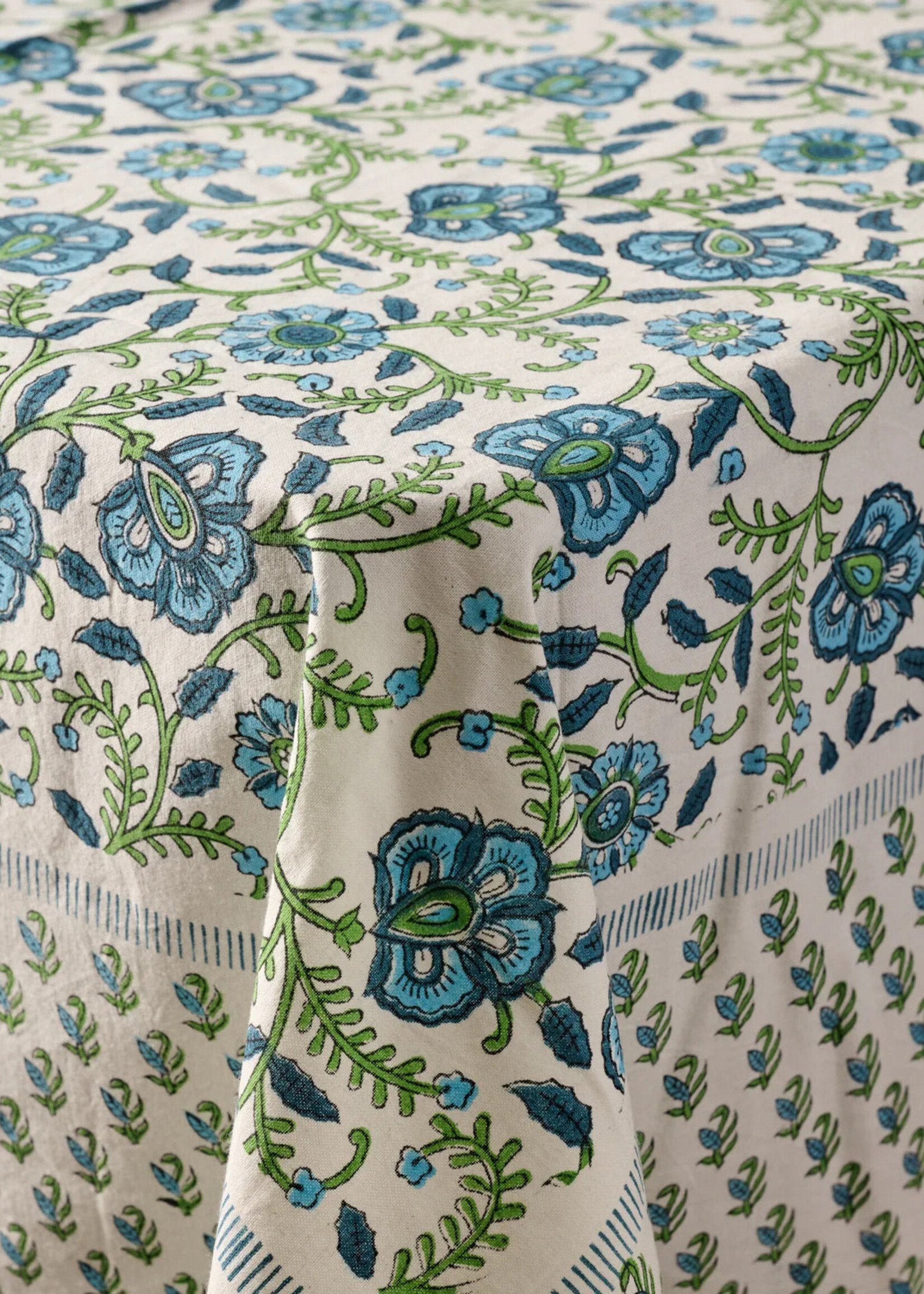 Ten Thousand Villages Sharan Floral Tablecloth - 60in x 90in
