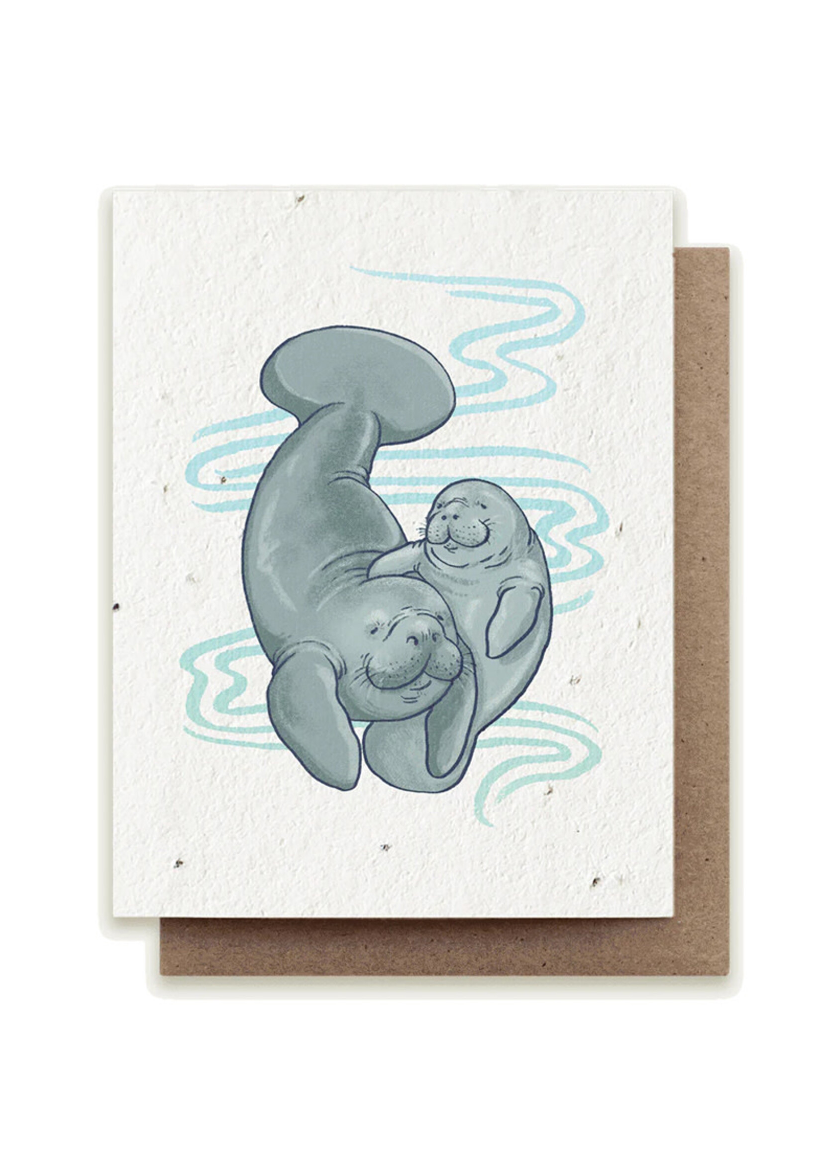 Small Victories Manatee Mother Plantable Card