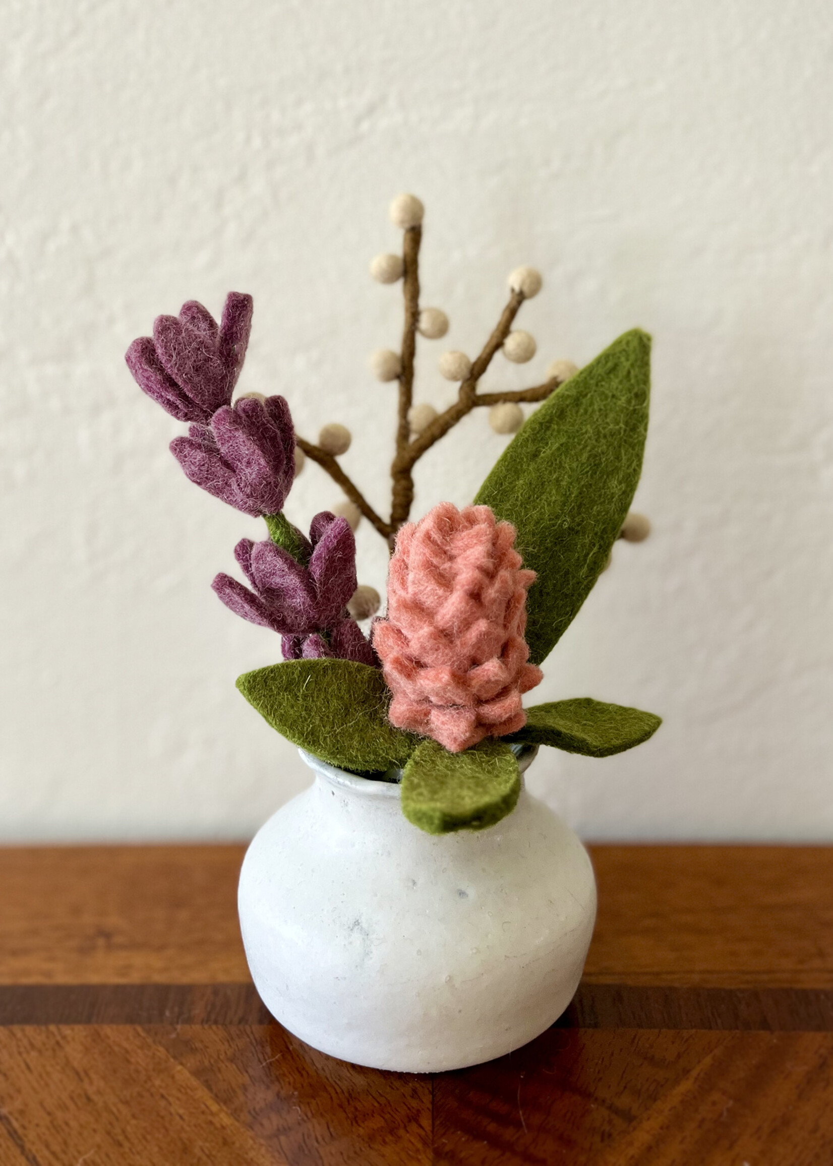 Gry and Sif 7" Petite Green Felt Leaf
