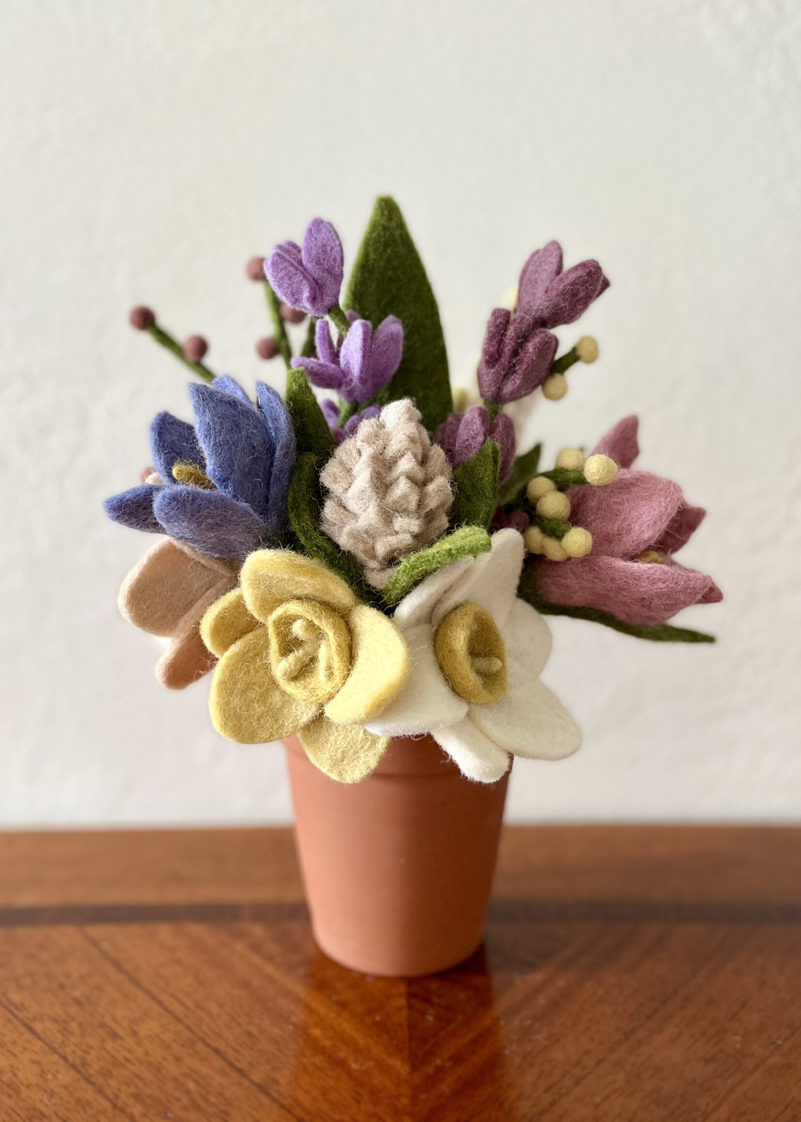 Gry and Sif Small Lavender Felt Flower