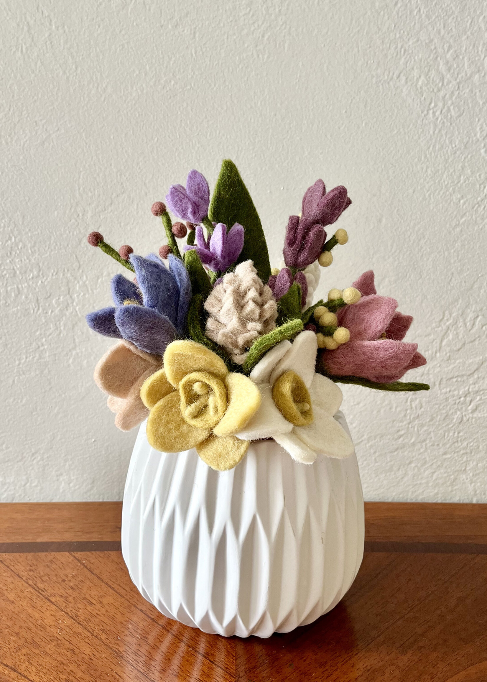 Gry and Sif Small Lavender Felt Flower