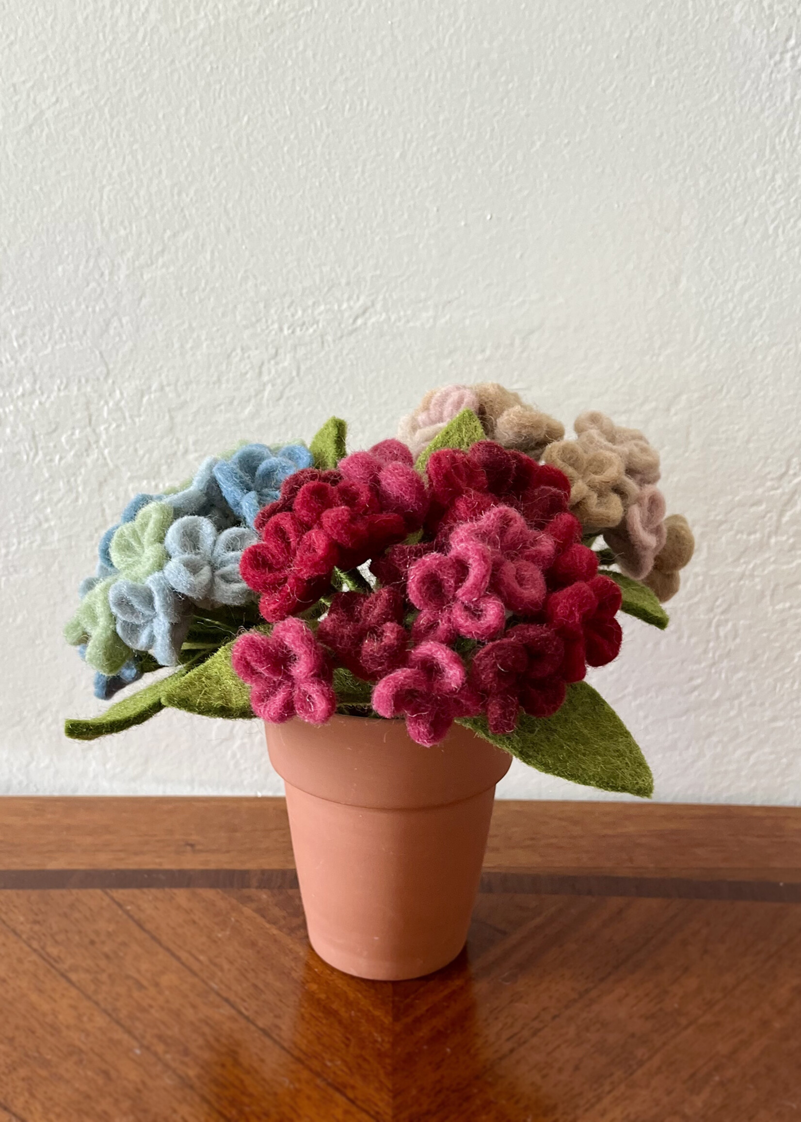 Gry and Sif Small Hydrangea Felt Flower