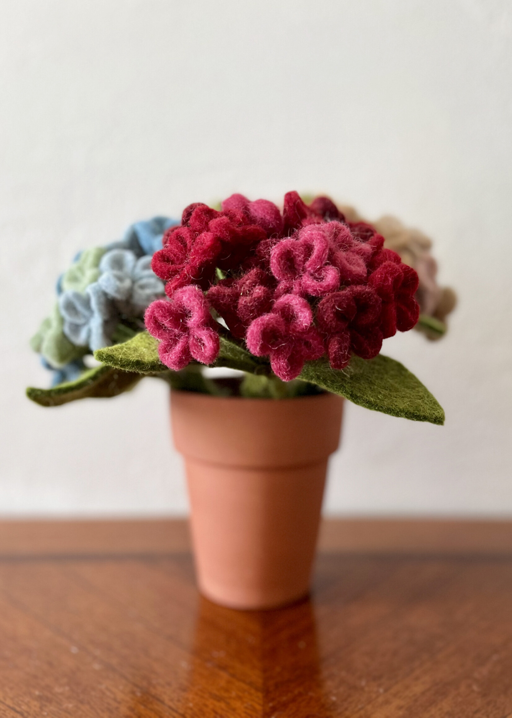 Gry and Sif Small Hydrangea Felt Flower