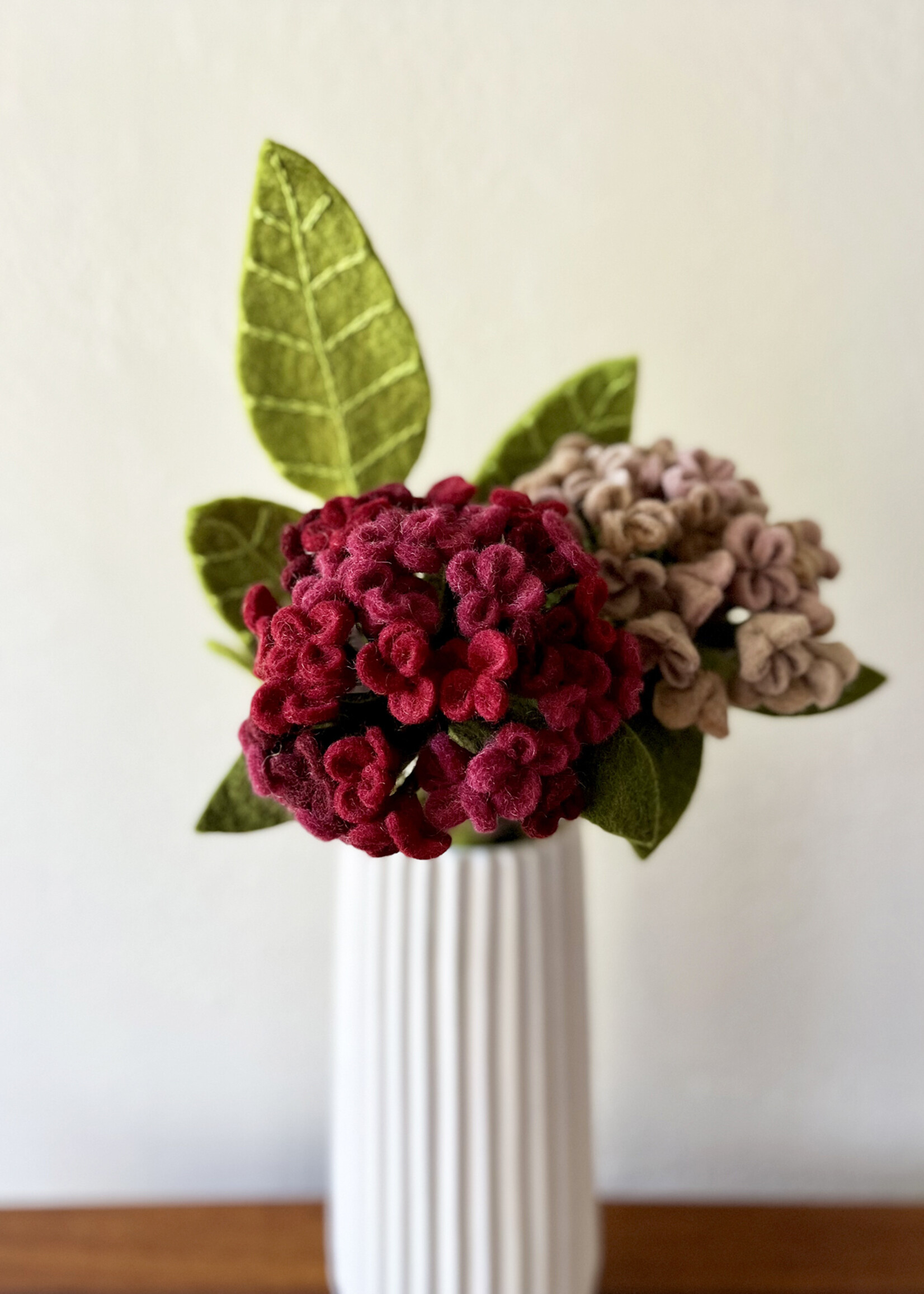 Gry and Sif Hydrangea Felt Flower