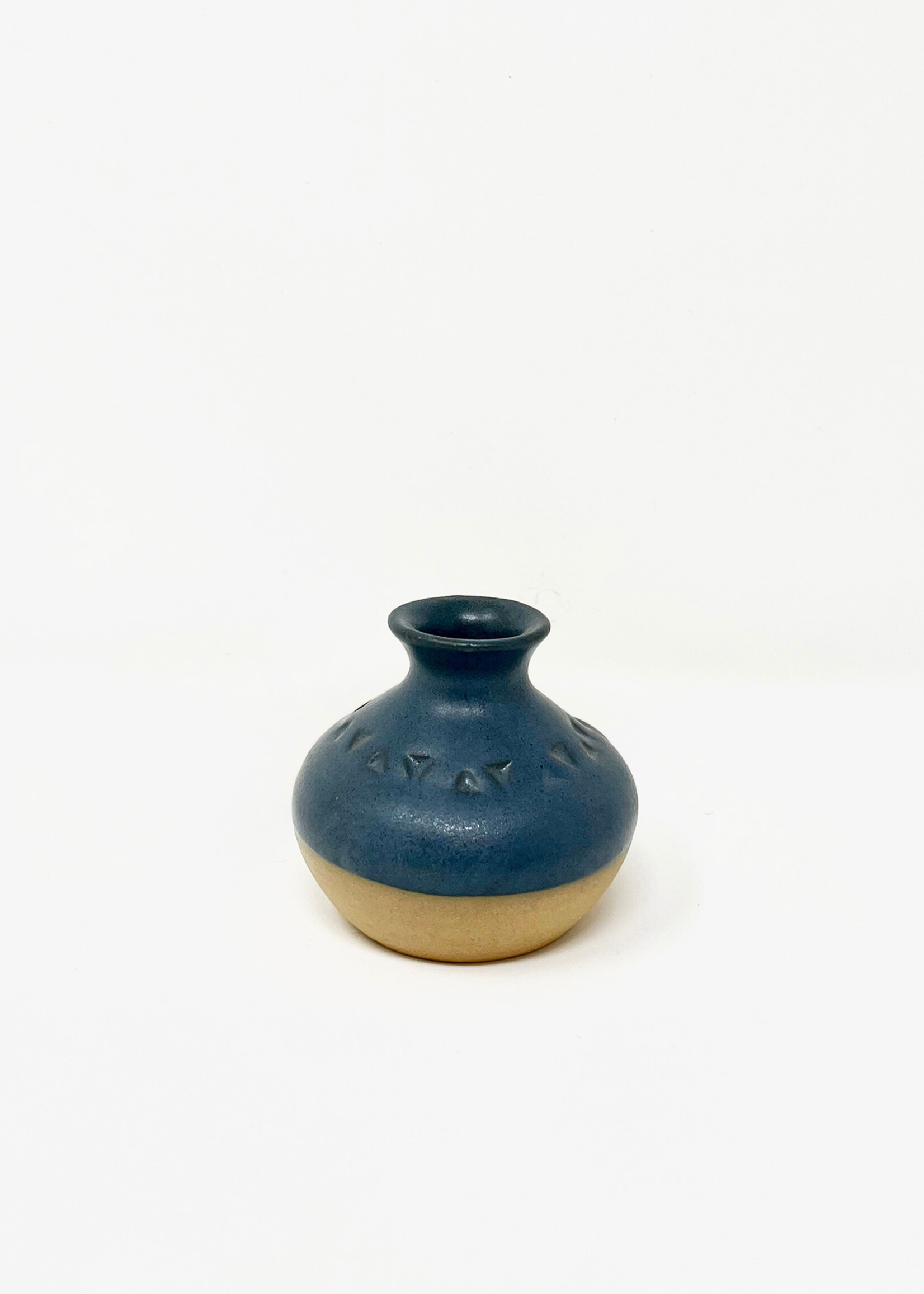 Ganesh Himal Triangle Stamped Ceramic Bud Vase