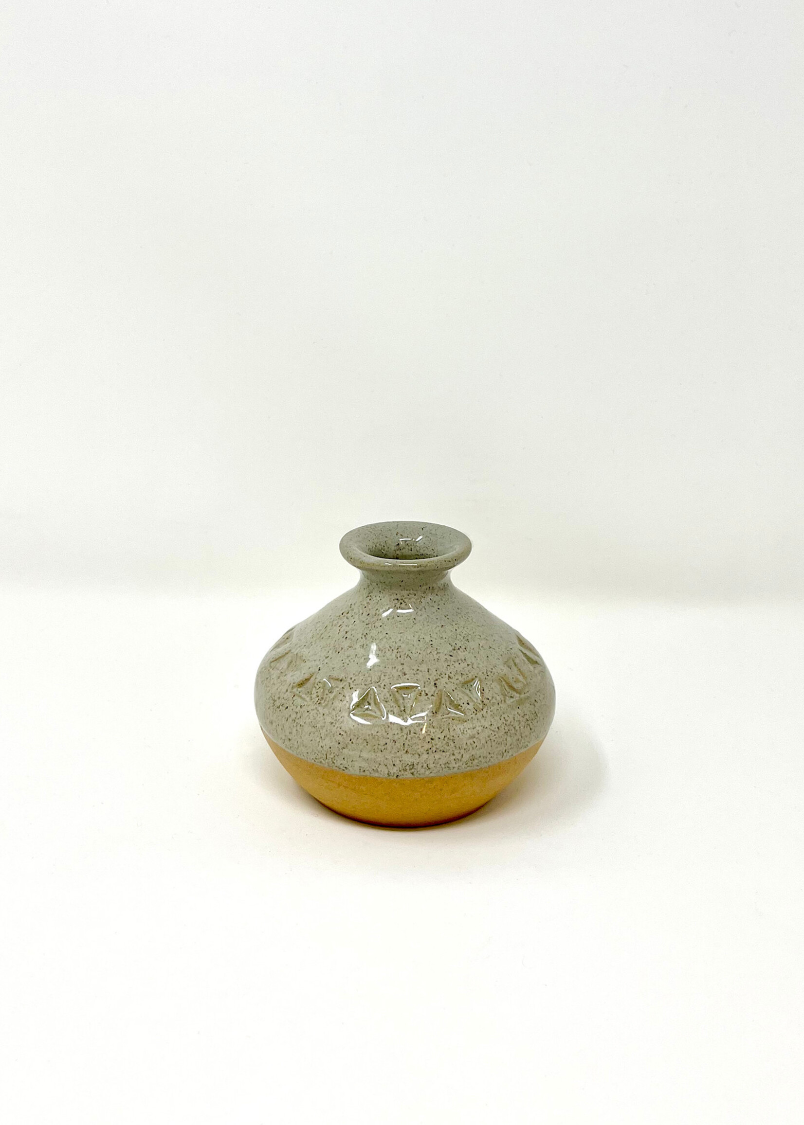 Ganesh Himal Triangle Stamped Ceramic Bud Vase