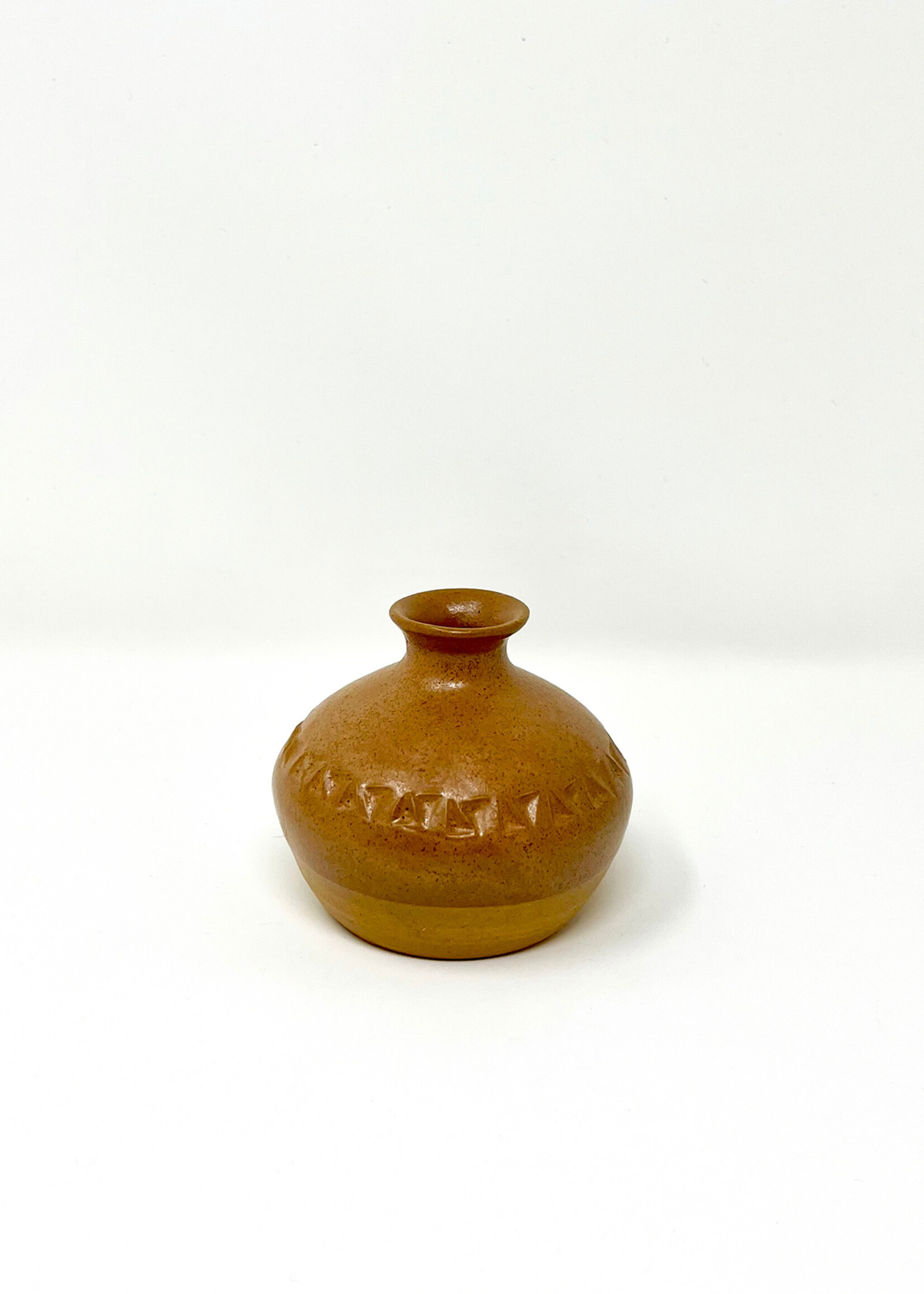 Ganesh Himal Triangle Stamped Ceramic Bud Vase