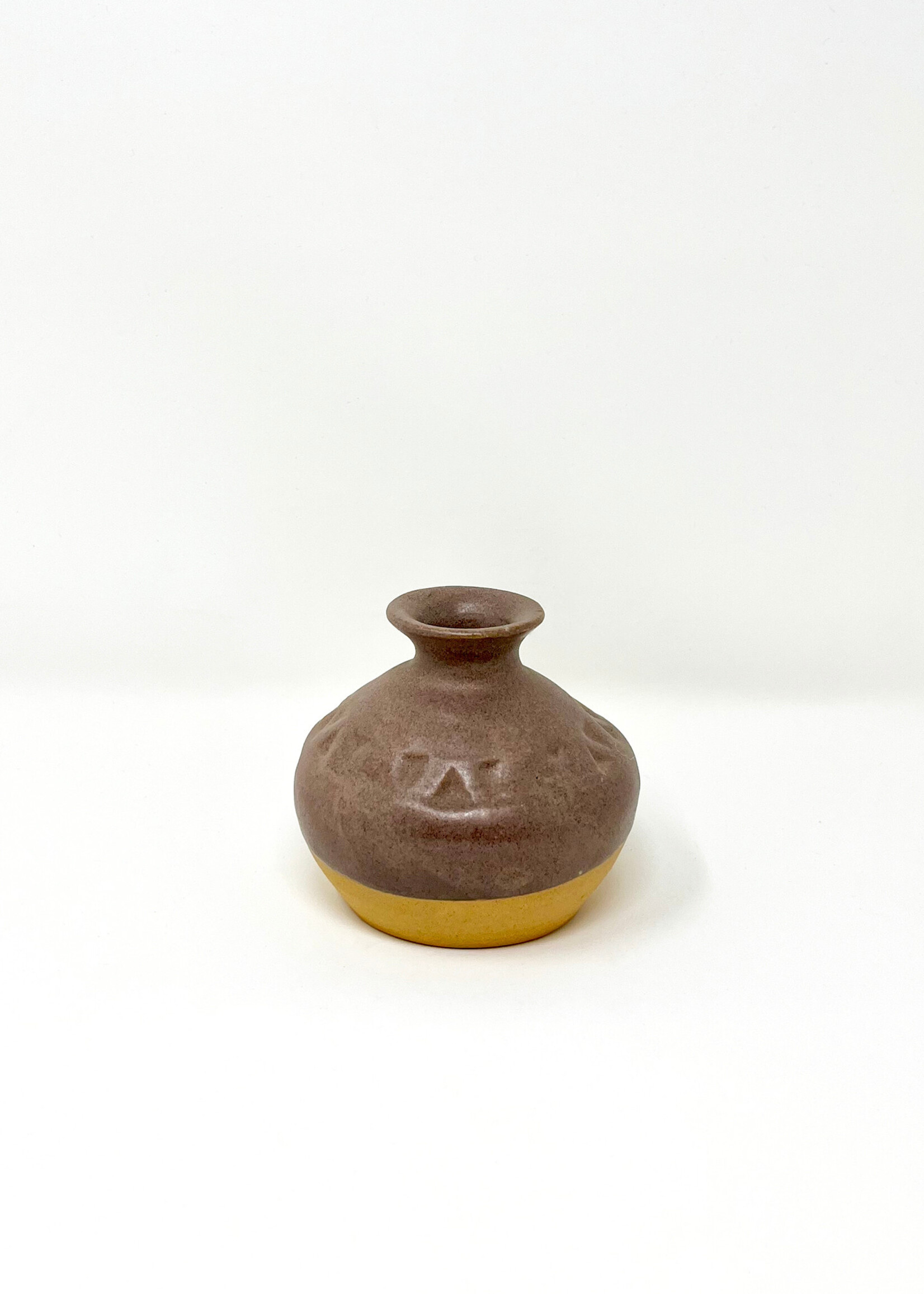 Ganesh Himal Triangle Stamped Ceramic Bud Vase