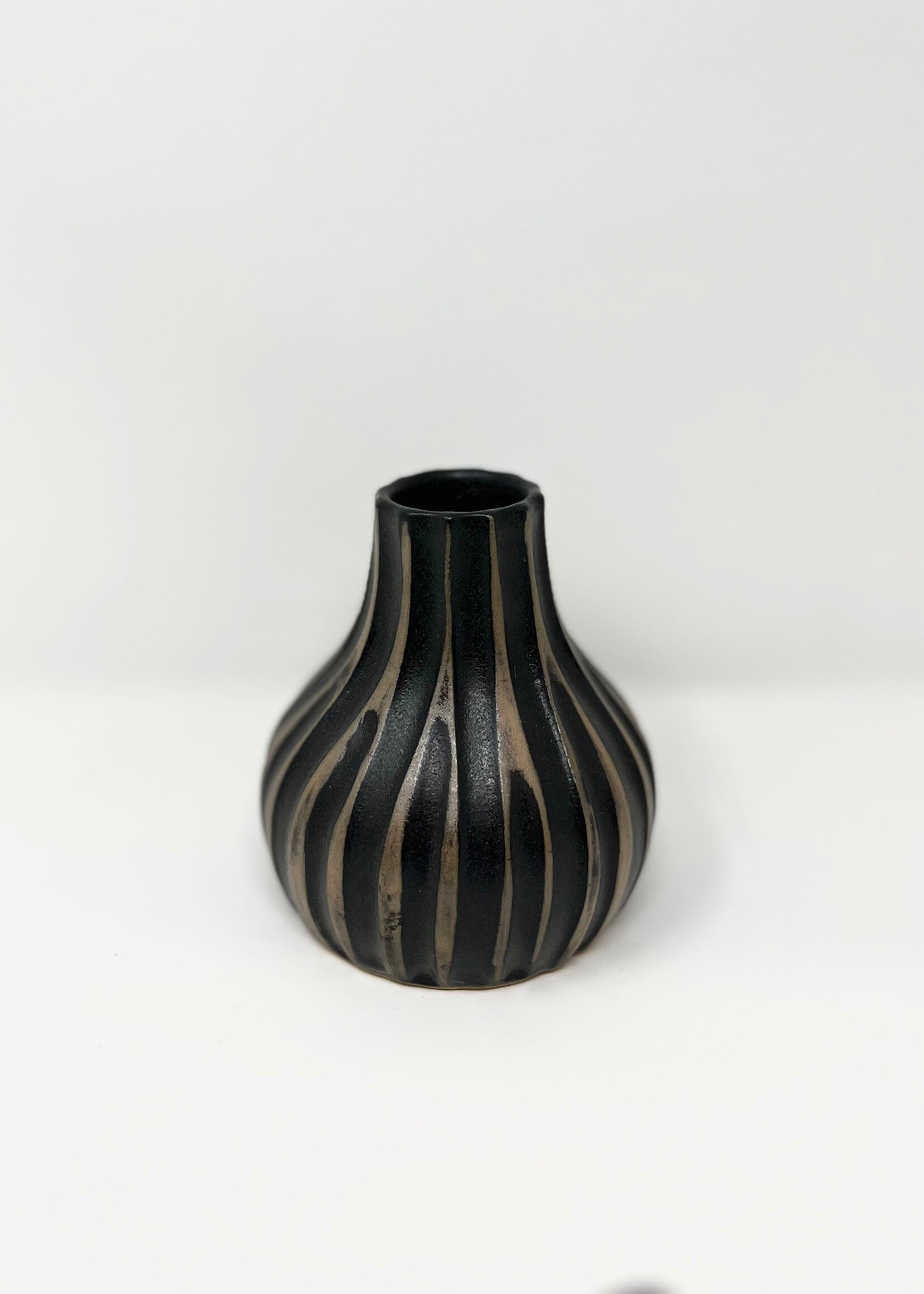 Ganesh Himal Carved Ceramic Bud Vase