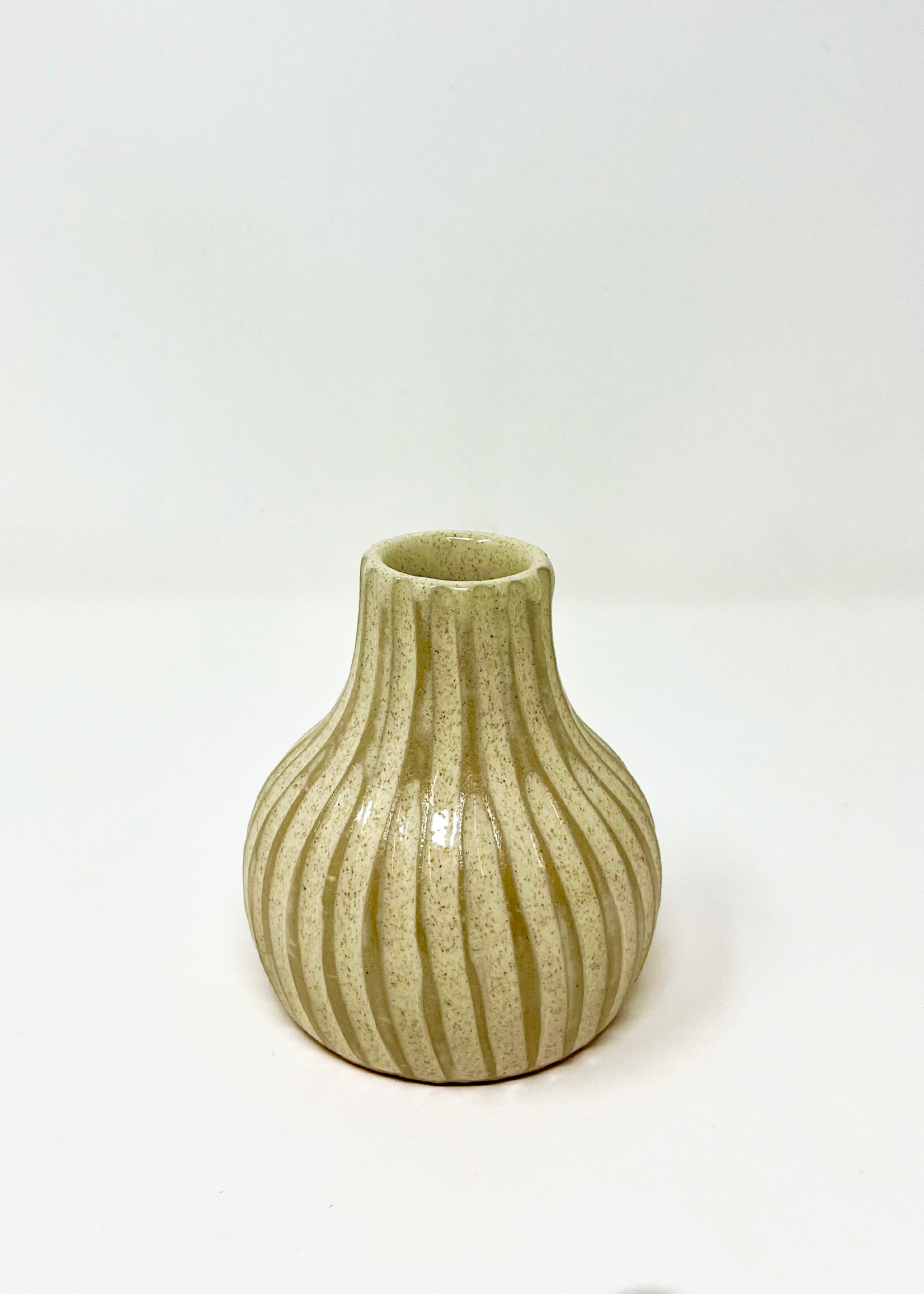 Ganesh Himal Carved Ceramic Bud Vase