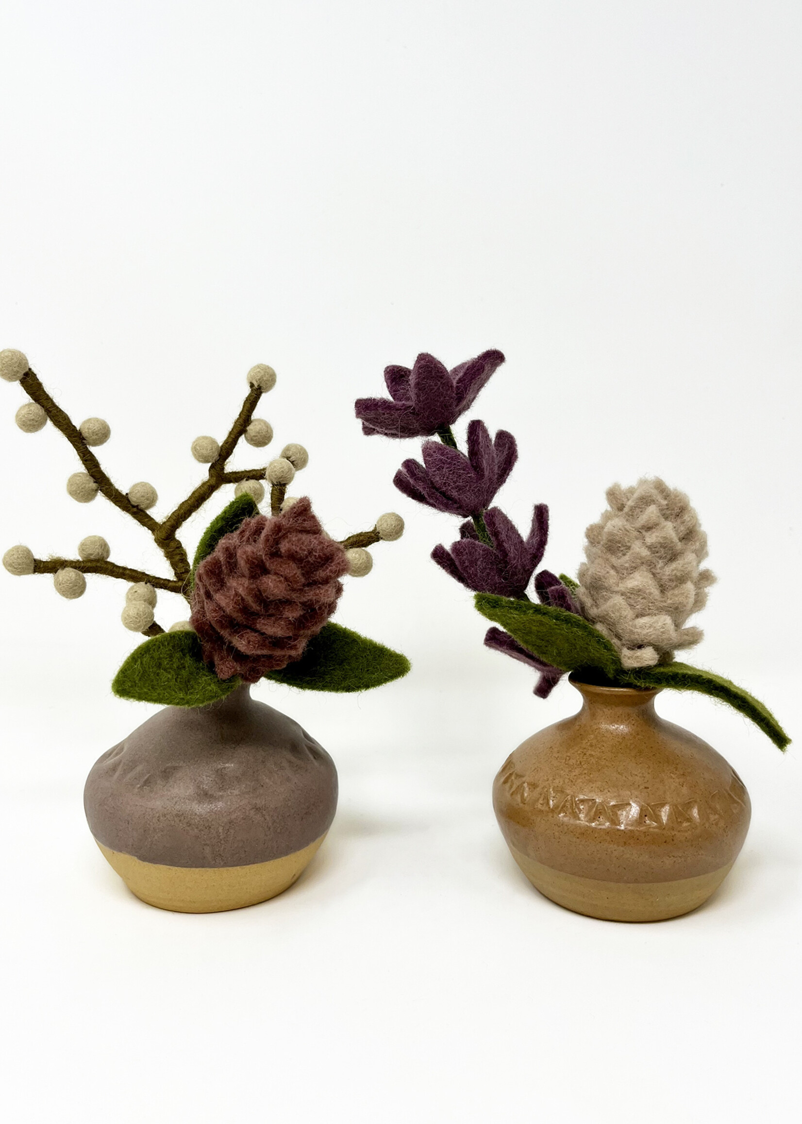 Ganesh Himal Triangle Stamped Ceramic Bud Vase