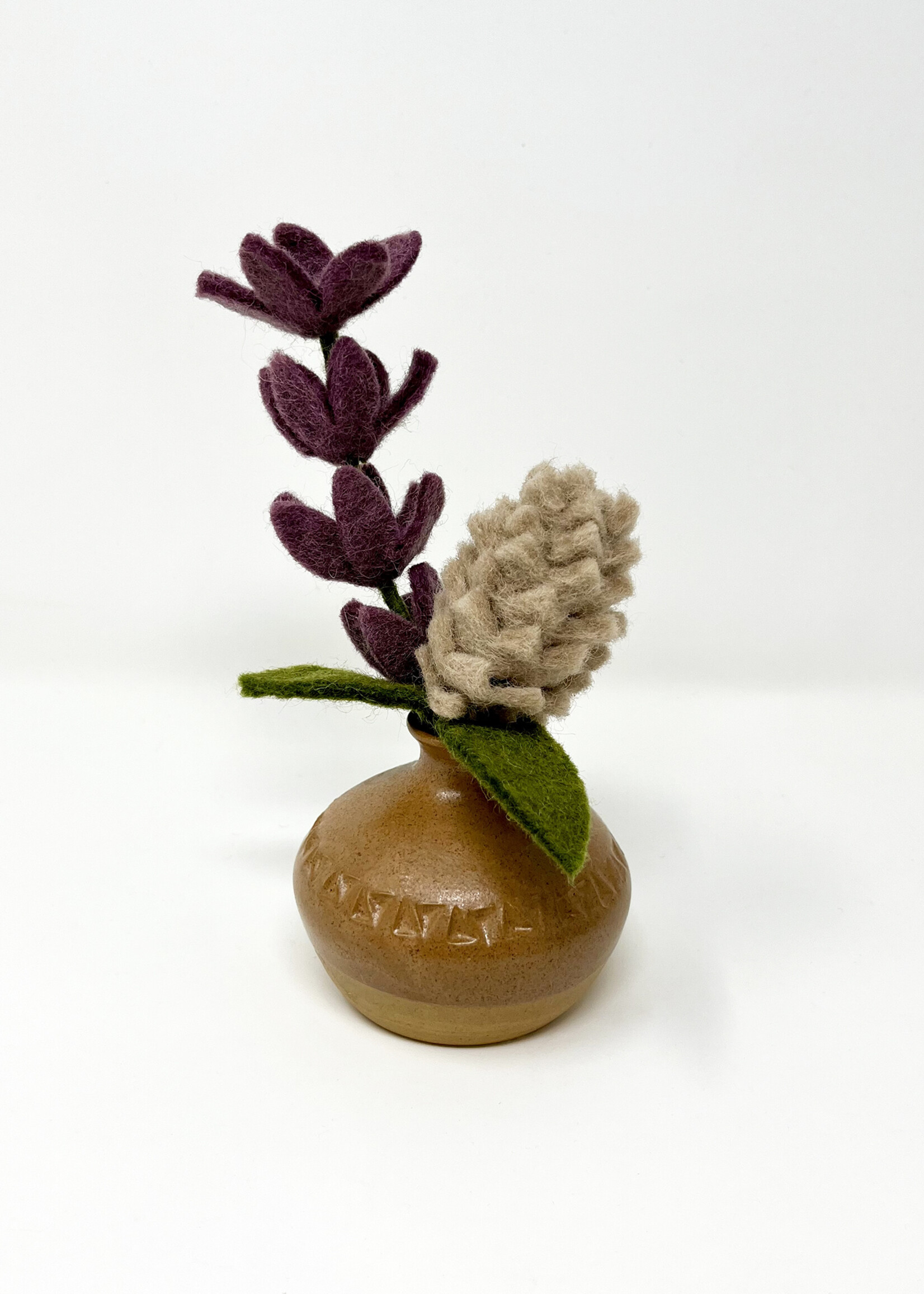 Ganesh Himal Triangle Stamped Ceramic Bud Vase