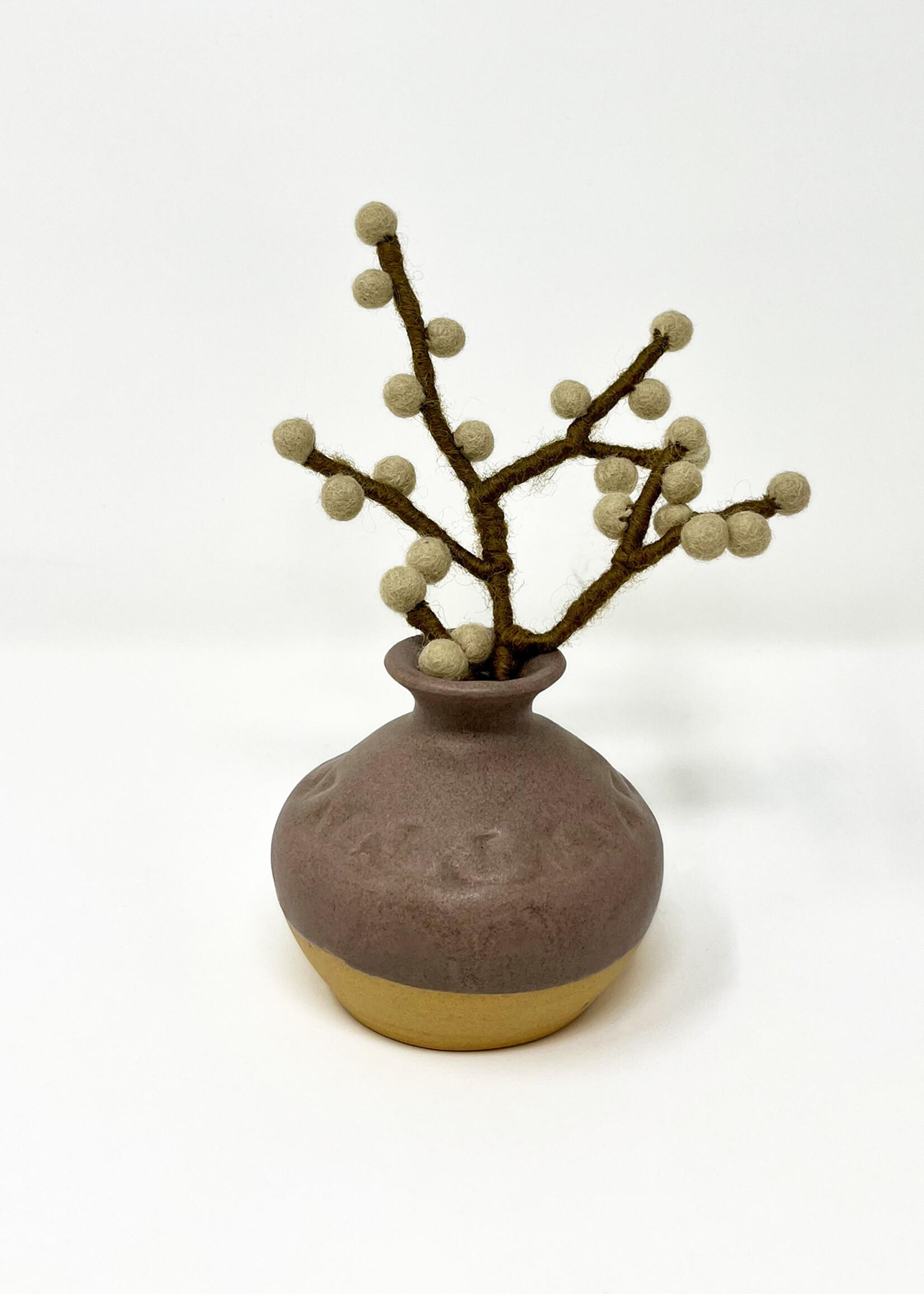 Ganesh Himal Triangle Stamped Ceramic Bud Vase