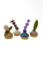 Ganesh Himal Triangle Stamped Ceramic Bud Vase