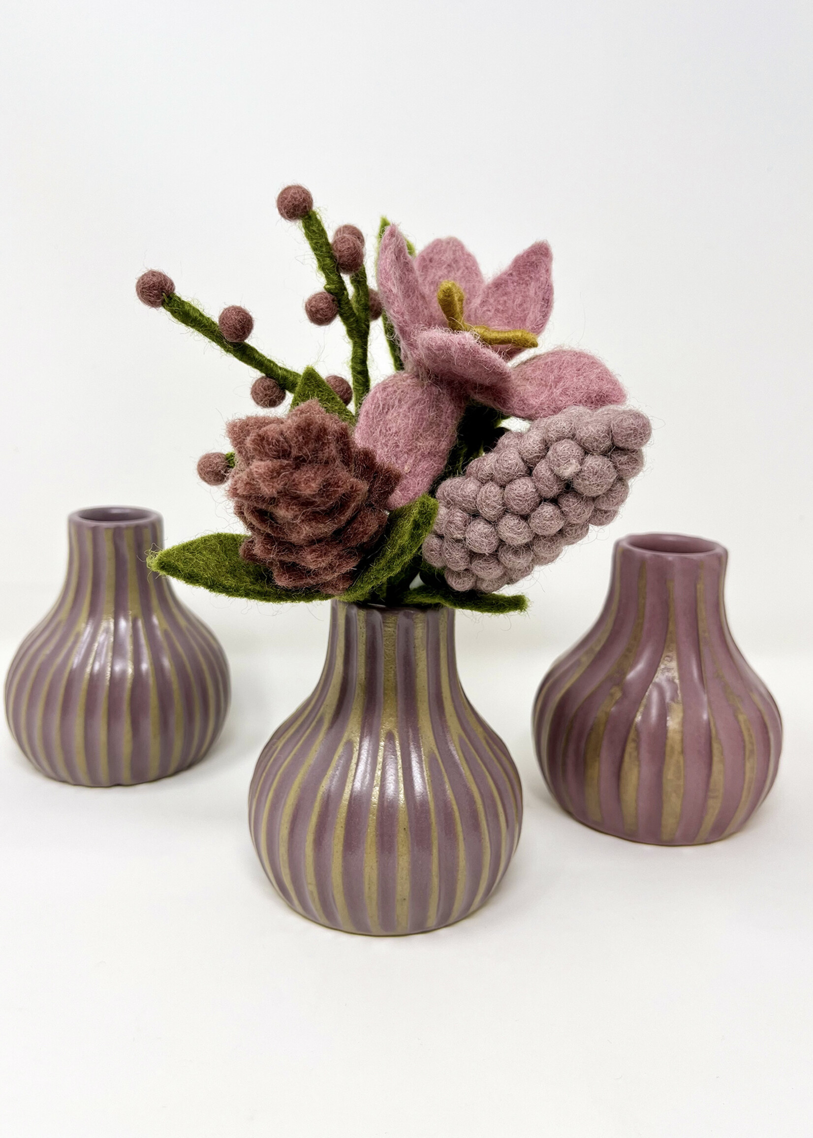 Ganesh Himal Carved Ceramic Bud Vase